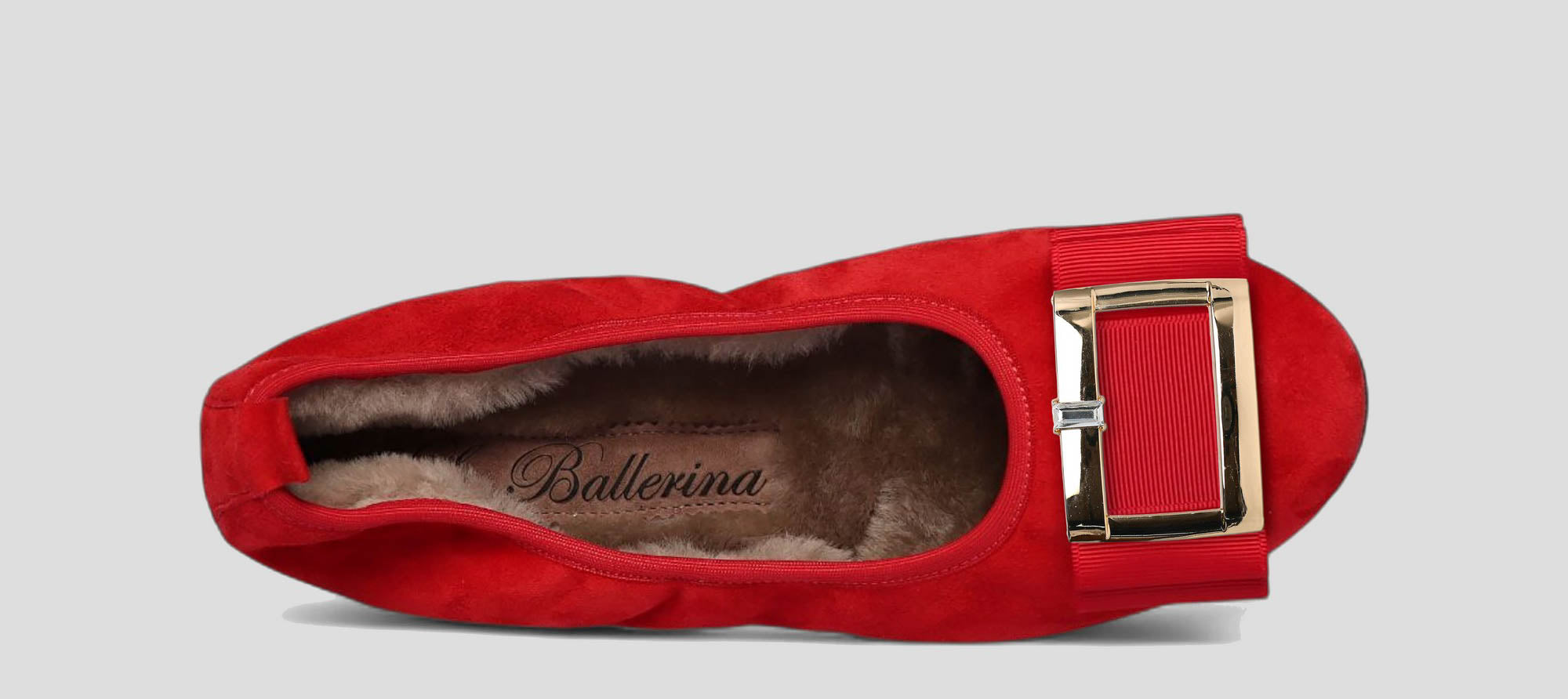 04W💕La Ballerina CAMBIO Warmgefüttert Veloursleder rot - La Ballerina