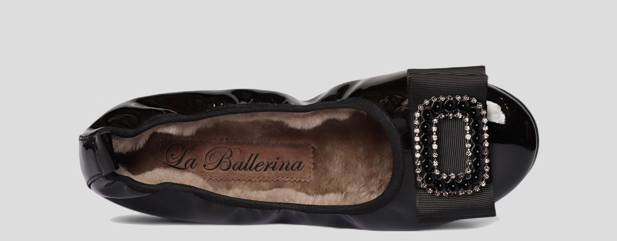 07W💕La Ballerina CAMBIO Warmgefüttert Lackleder Schwarz - La Ballerina