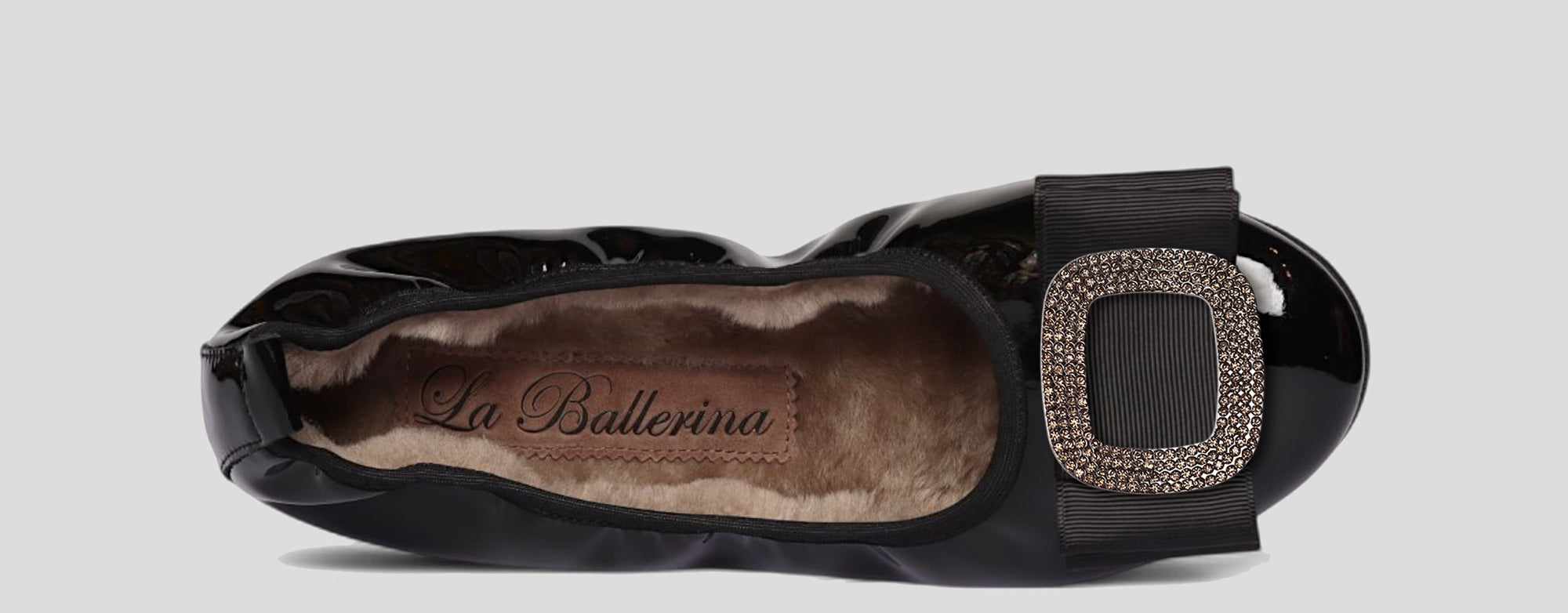 07W💕La Ballerina CAMBIO Warmgefüttert Lackleder Schwarz - La Ballerina