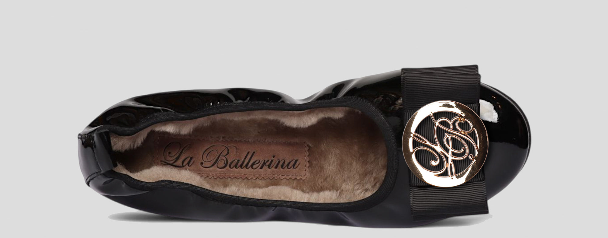 07W💕La Ballerina CAMBIO Warmgefüttert Lackleder Schwarz - La Ballerina