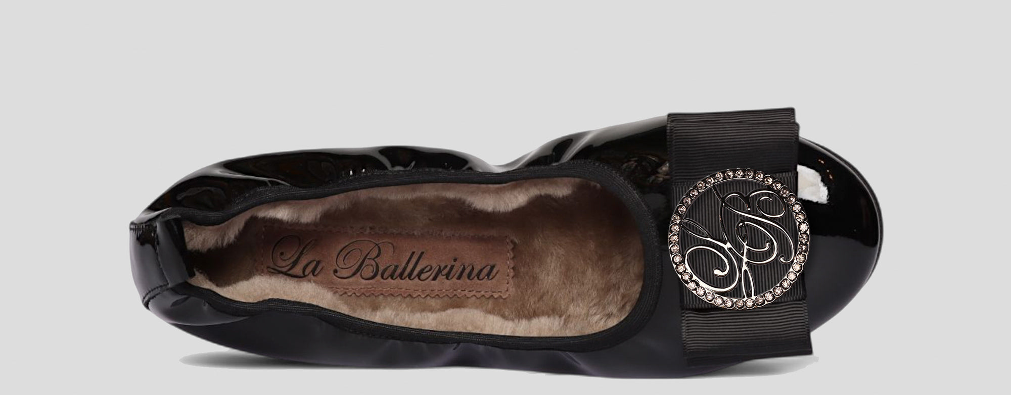 07W💕La Ballerina CAMBIO Warmgefüttert Lackleder Schwarz - La Ballerina