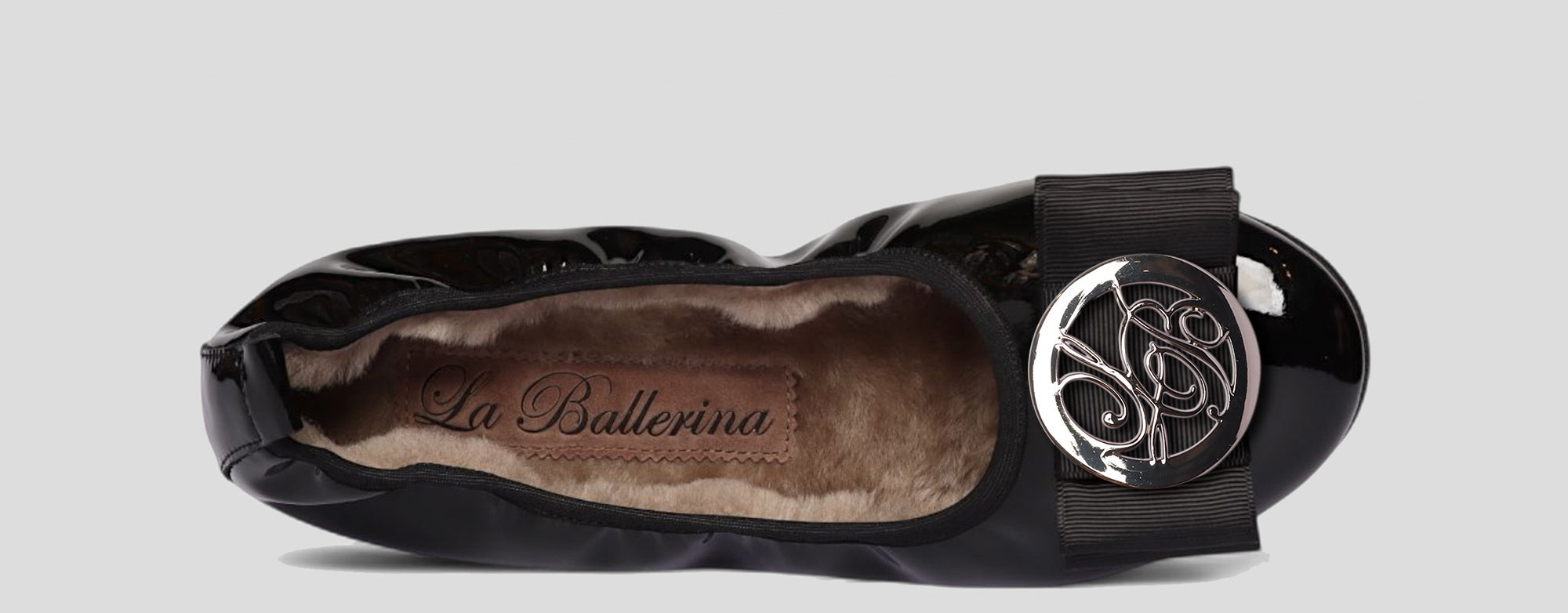 07W💕La Ballerina CAMBIO Warmgefüttert Lackleder Schwarz - La Ballerina
