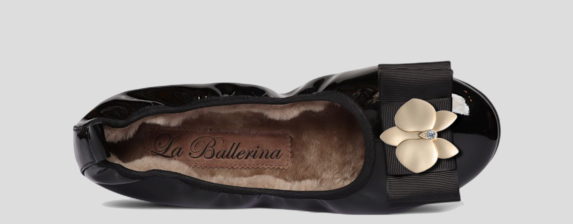 07W💕La Ballerina CAMBIO Warmgefüttert Lackleder Schwarz - La Ballerina