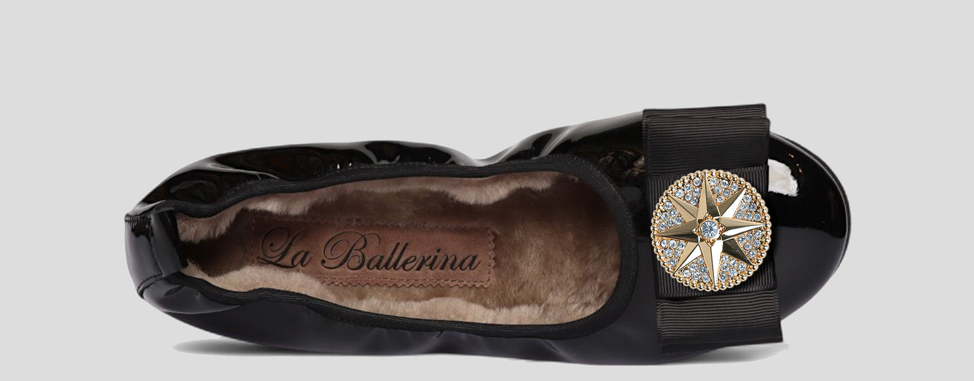 07W💕La Ballerina CAMBIO Warmgefüttert Lackleder Schwarz - La Ballerina