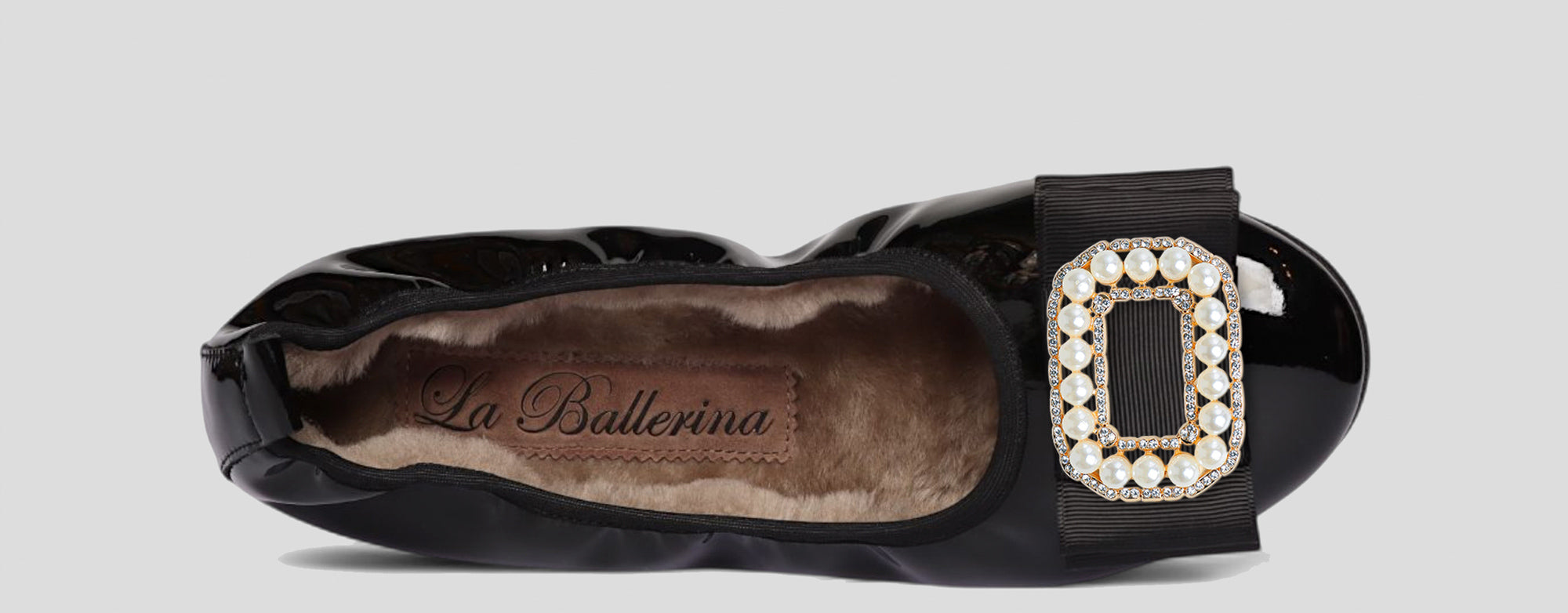 07W💕La Ballerina CAMBIO Warmgefüttert Lackleder Schwarz - La Ballerina