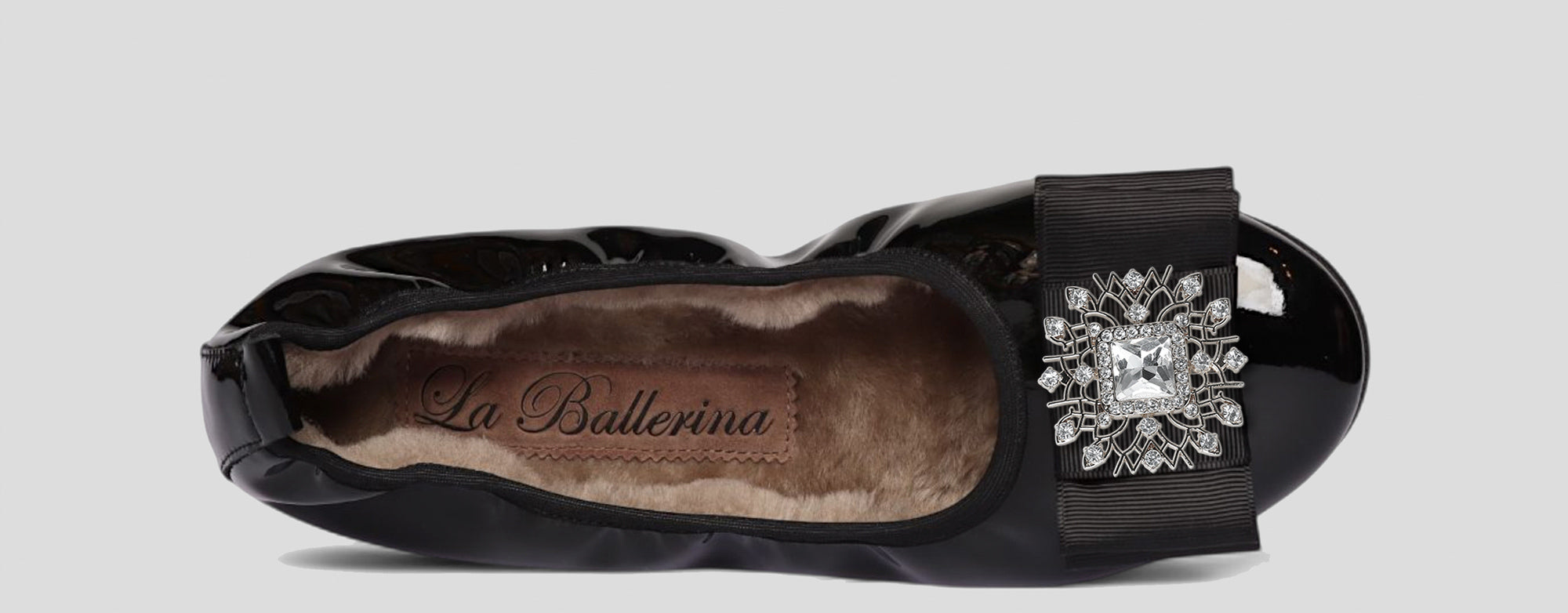 07W💕La Ballerina CAMBIO Warmgefüttert Lackleder Schwarz - La Ballerina