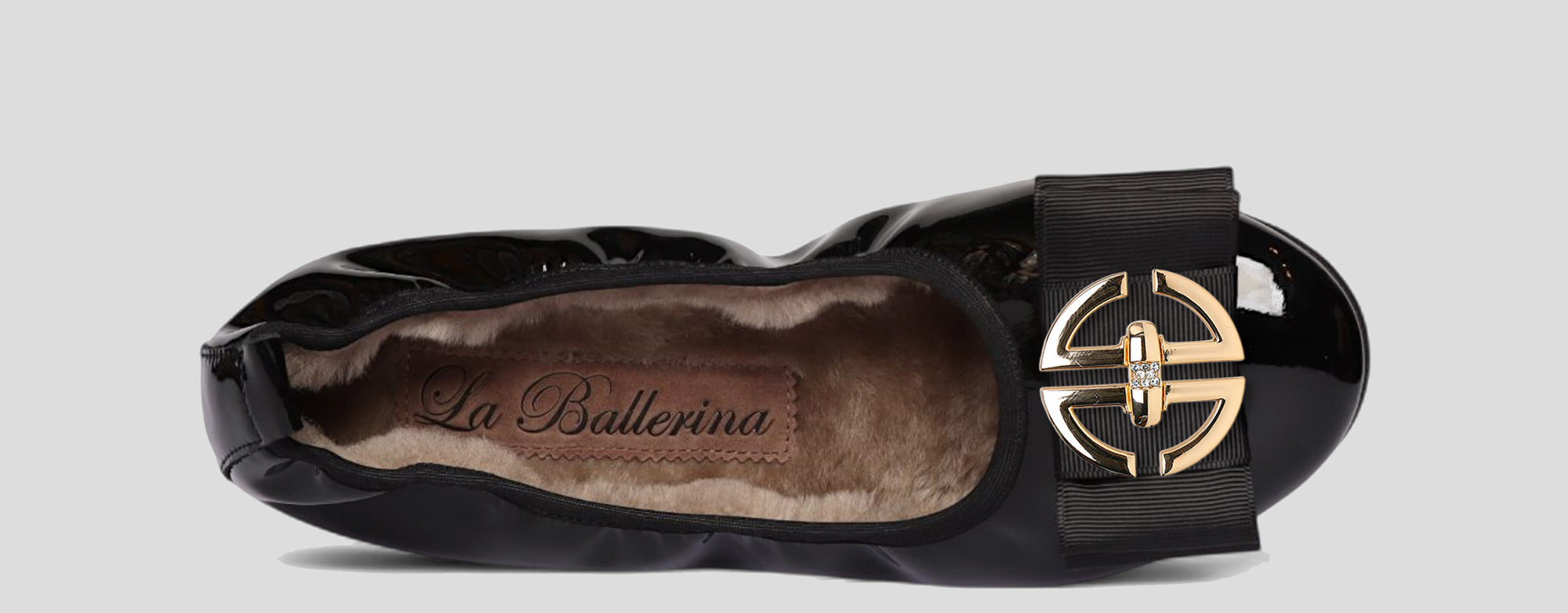 07W💕La Ballerina CAMBIO Warmgefüttert Lackleder Schwarz - La Ballerina