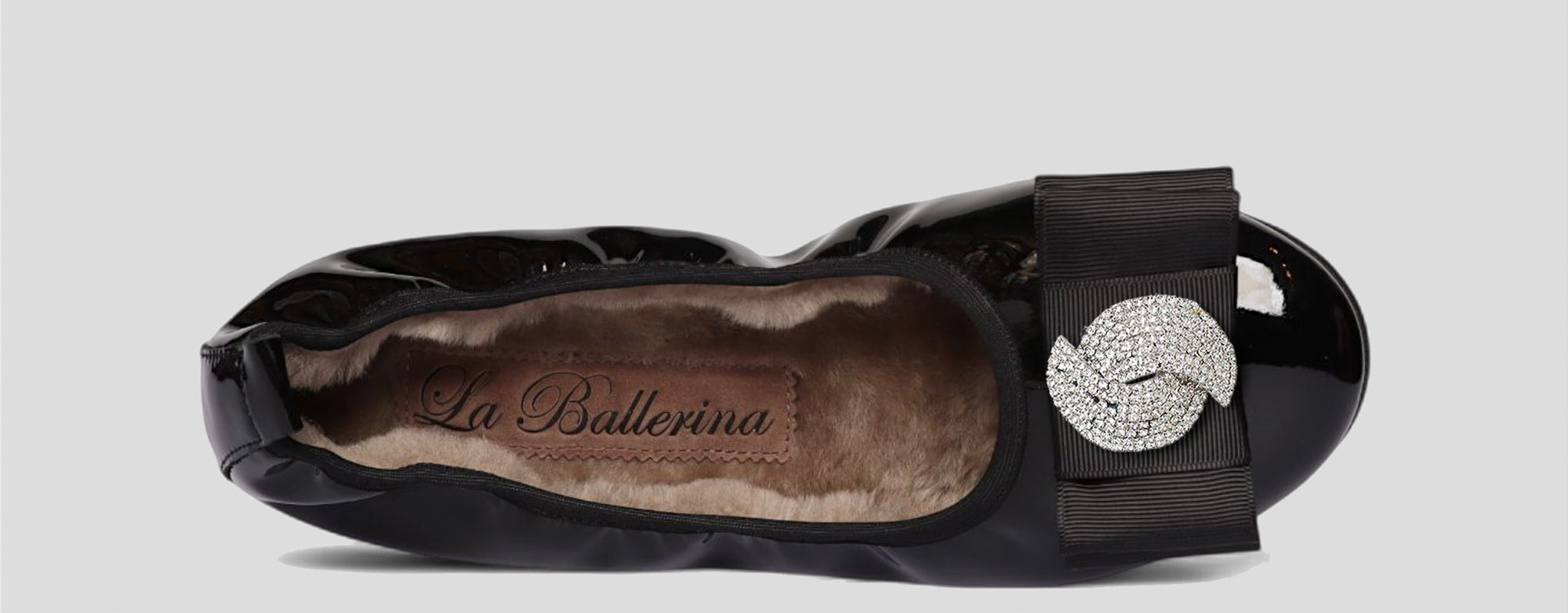 07W💕La Ballerina CAMBIO Warmgefüttert Lackleder Schwarz - La Ballerina