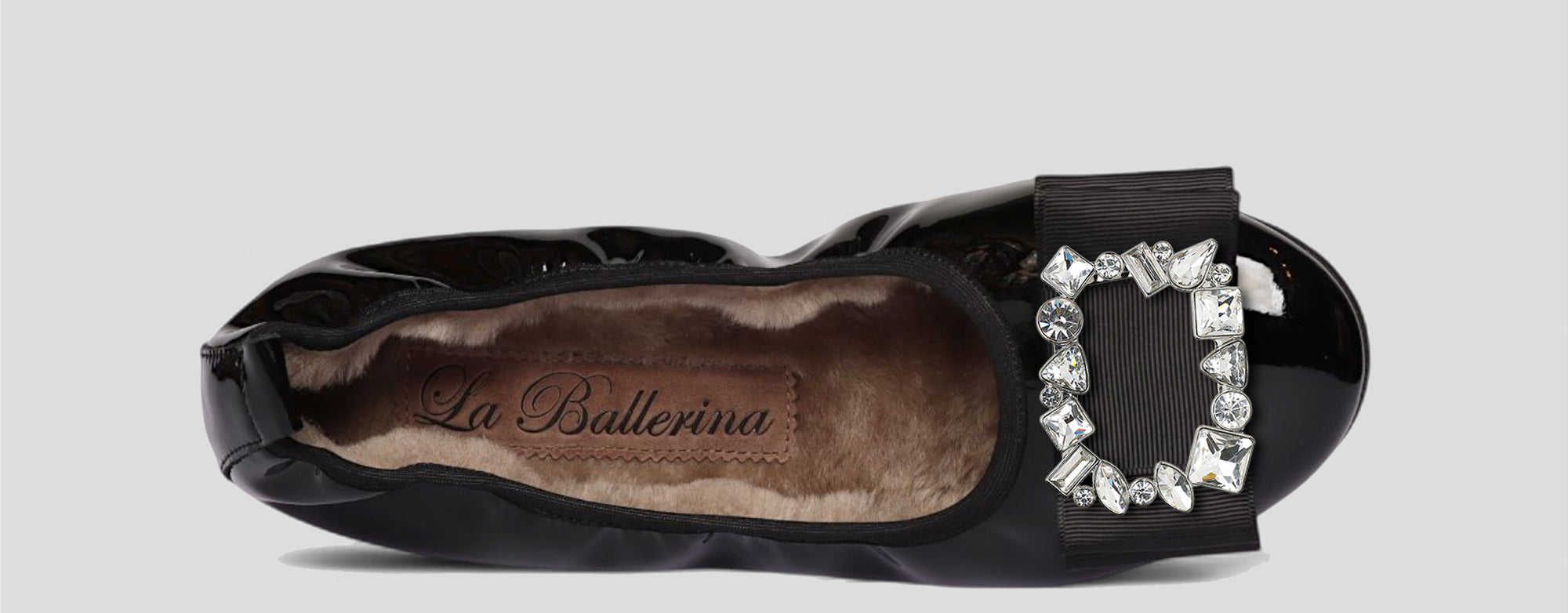 07W💕La Ballerina CAMBIO Warmgefüttert Lackleder Schwarz - La Ballerina