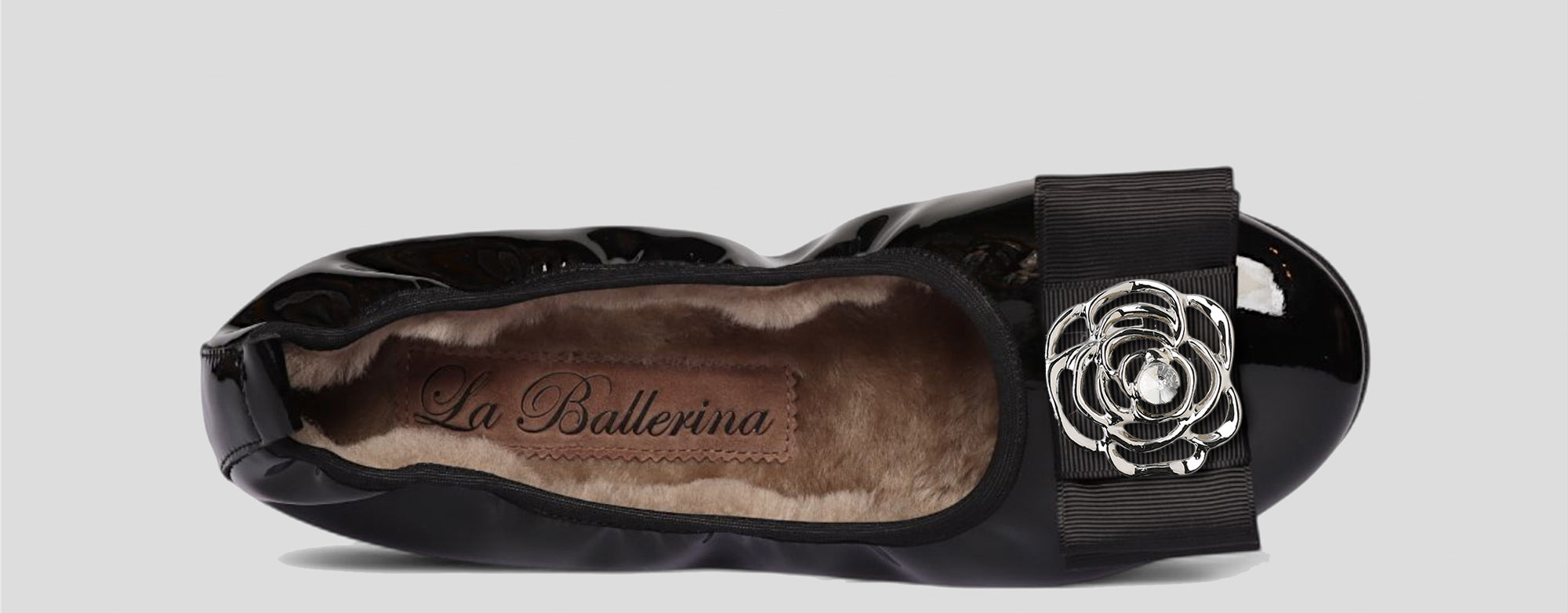 07W💕La Ballerina CAMBIO Warmgefüttert Lackleder Schwarz