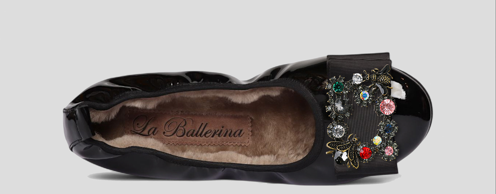 07W💕La Ballerina CAMBIO Warmgefüttert Lackleder Schwarz