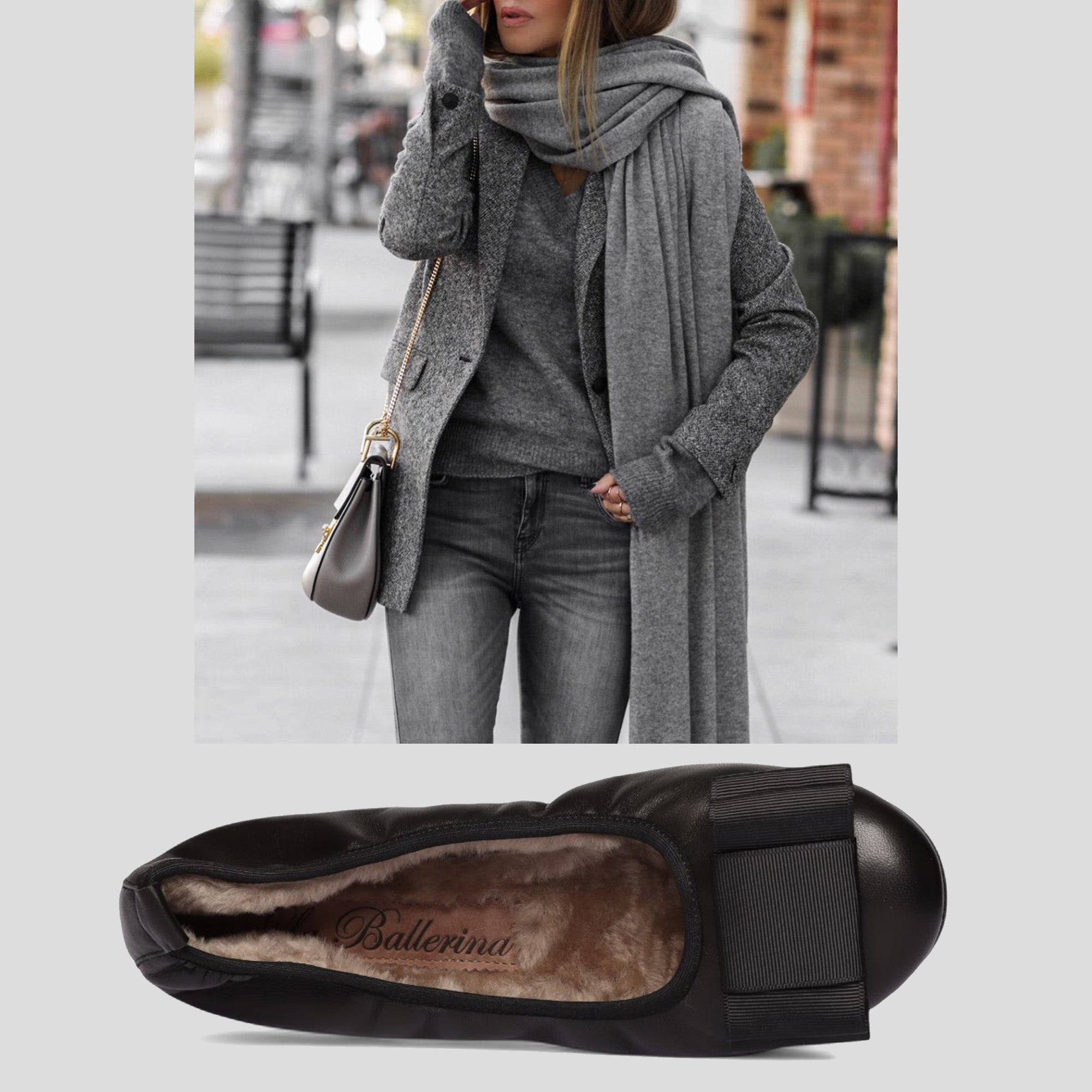 01W💕La Ballerina CAMBIO Warmgefüttert Nappaleder Schwarz - La Ballerina