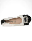 LA BALLERINA SIGNATURE S43 NAPPA LATTE - VERNICE NERO ELLETRA ARGENTO - La Ballerina