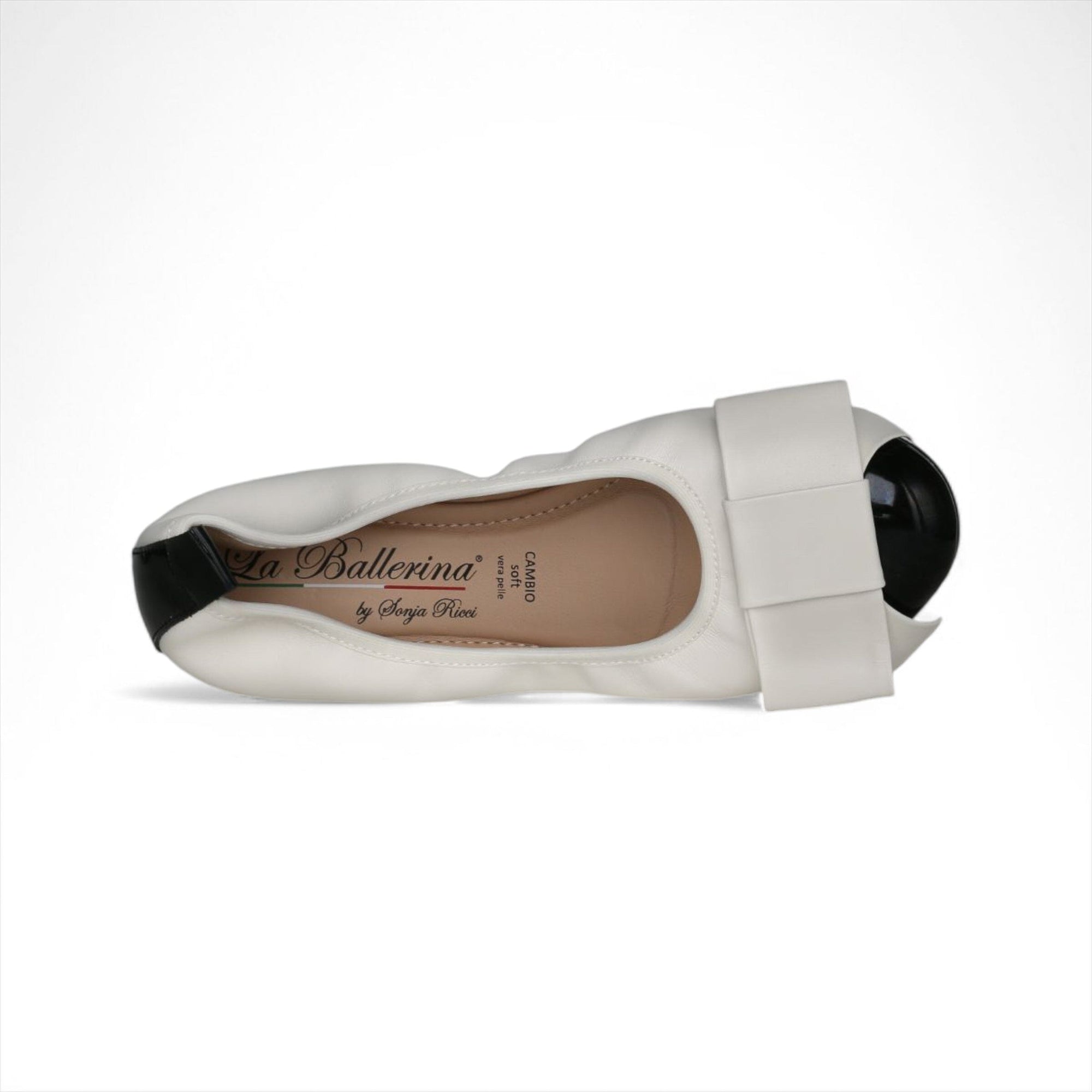 LA BALLERINA SIGNATURE S47 NAPPA LATTE - VERNICE NERO STELLA ARGENTO - La Ballerina