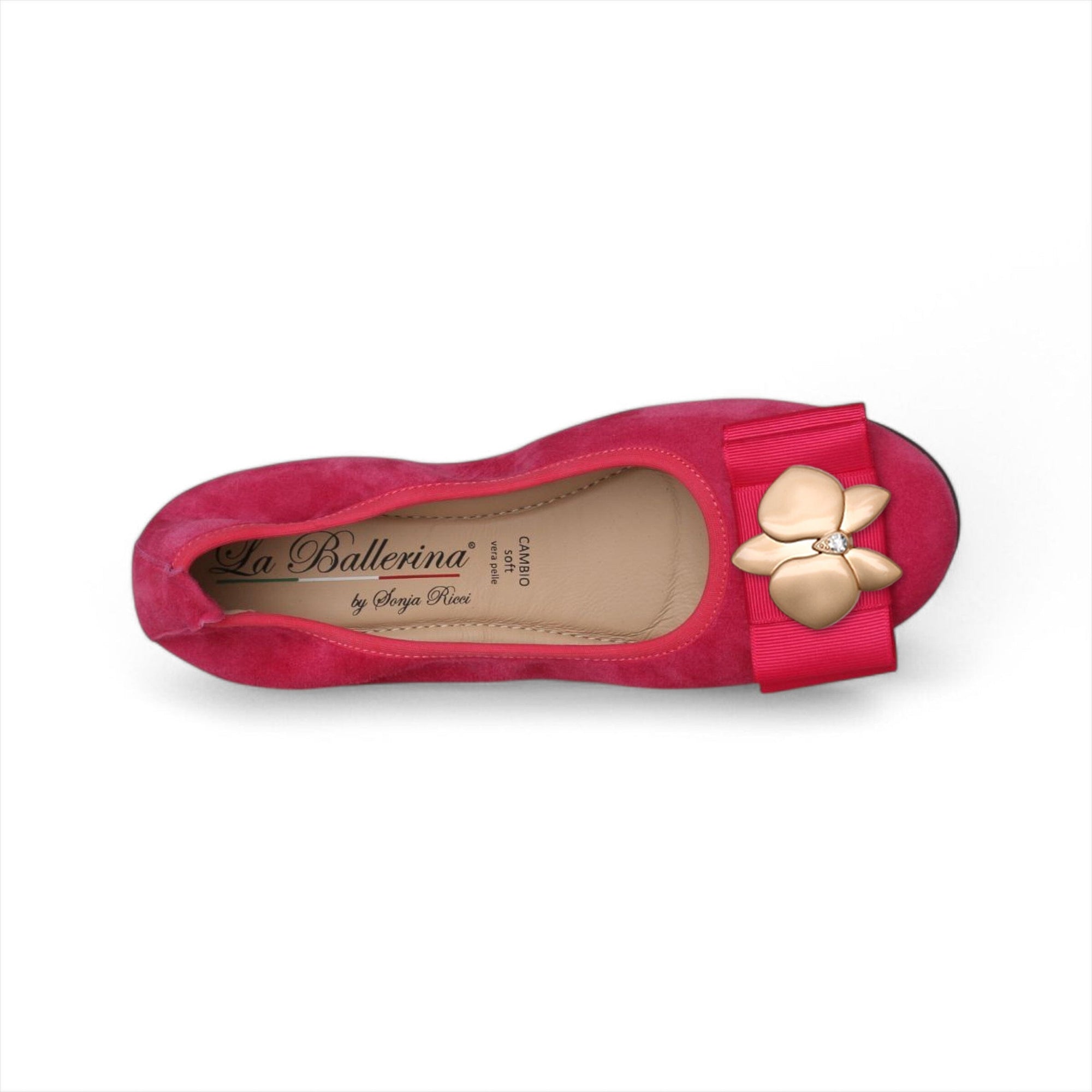 LA BALLERINA SIGNATURE S63 CAMOSCIO FUXIA FIOCCO QUARTIERE ORO & LINDA ORO - La Ballerina
