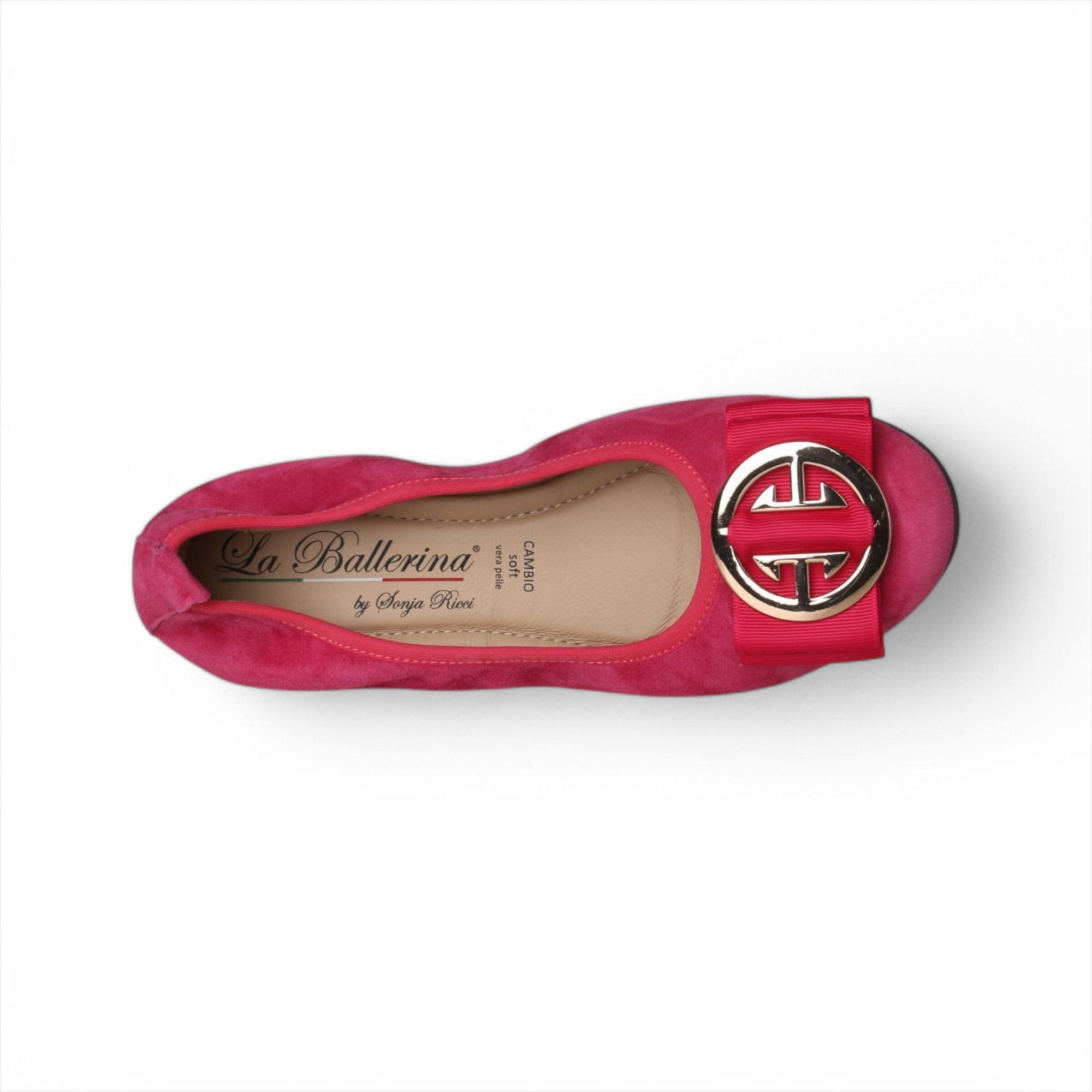 LA BALLERINA SIGNATURE S63 CAMOSCIO FUXIA FIOCCO QUARTIERE ORO & LINDA ORO - La Ballerina