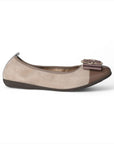 LA BALLERINA SIGNATURE S75 CAMOSCIO BEIGE - VERNICE TOP FIOCCO QUARTIERE ORO & LINDA ORO - La Ballerina