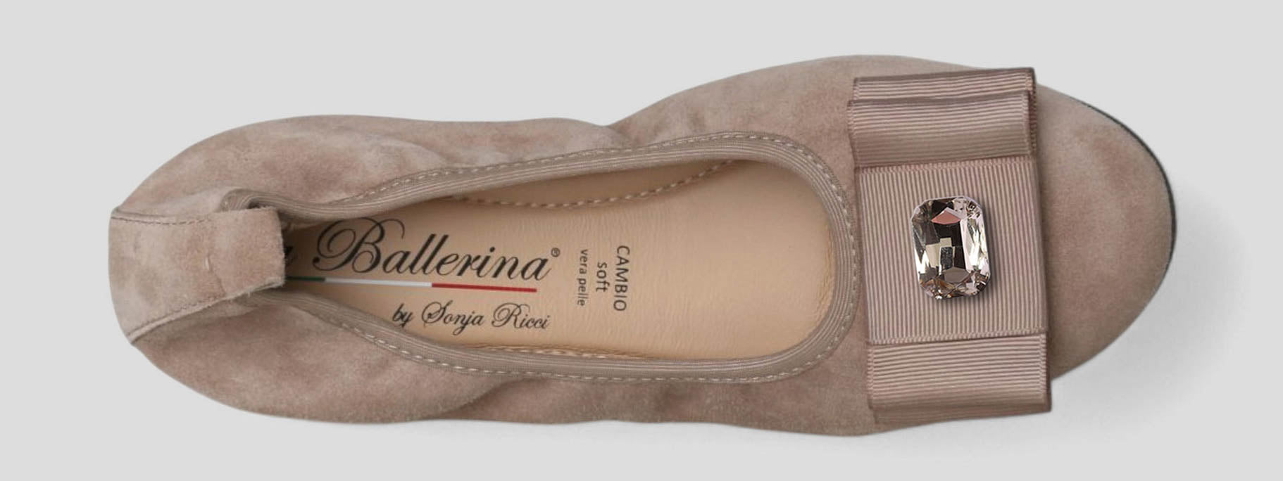 S21 💕 LA BALLERINA CAMBIO VELOURSLEDER TAUPE – ELEGANTE DAMEN BALLERINAS - La Ballerina