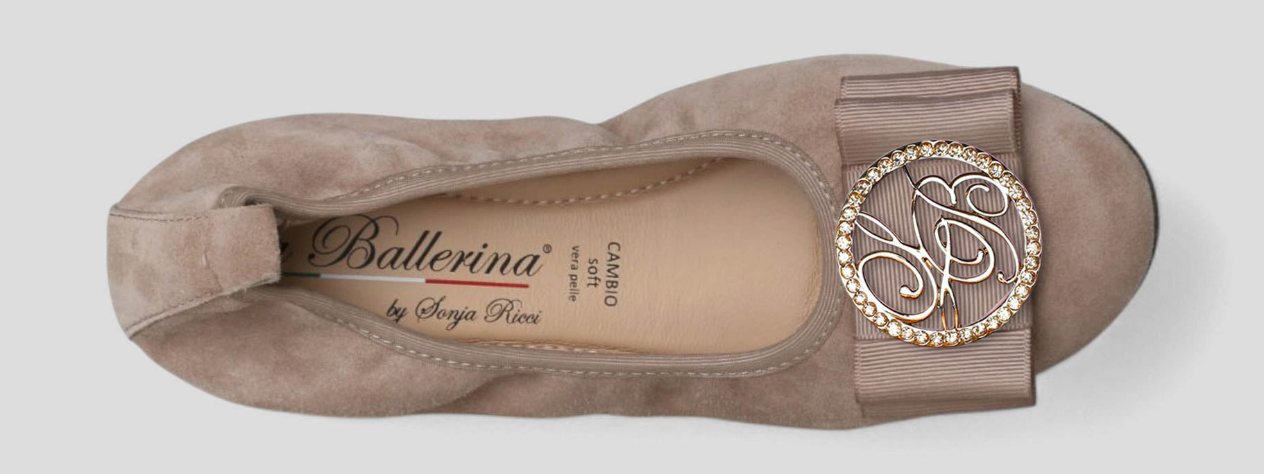 S21 💕 LA BALLERINA CAMBIO VELOURSLEDER TAUPE – ELEGANTE DAMEN BALLERINAS - La Ballerina