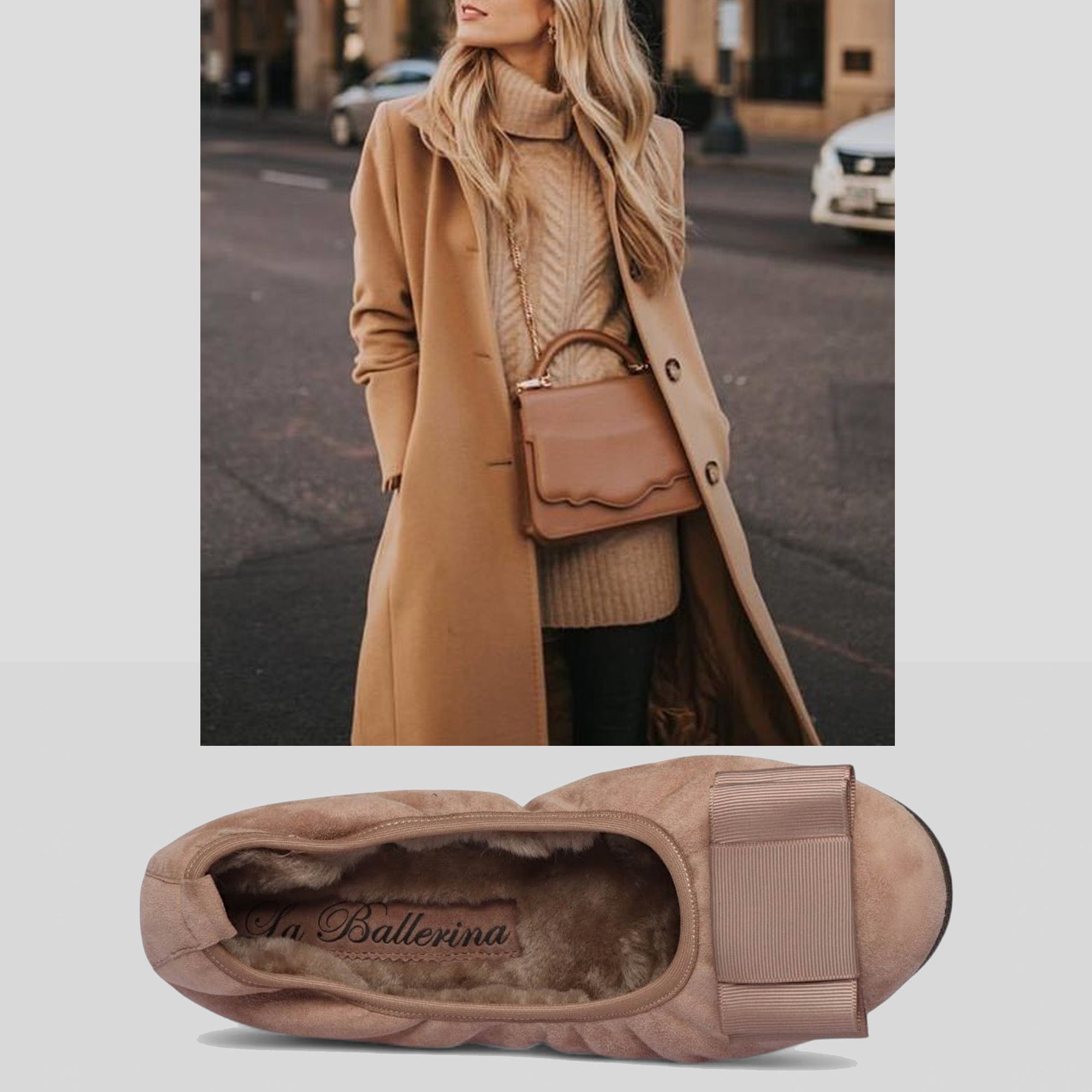 05W💕La Ballerina CAMBIO Warmgefüttert Veloursleder taupe - La Ballerina