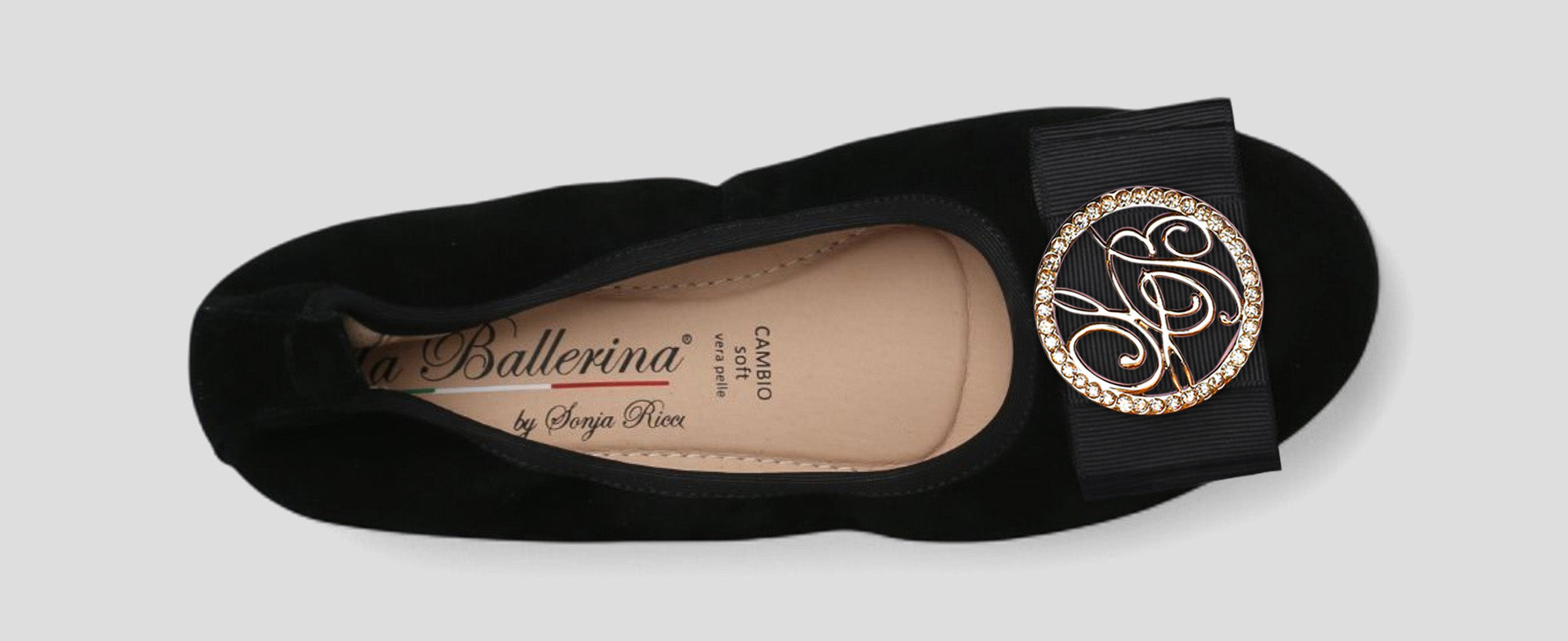 S5 💕 LA BALLERINA CAMBIO VELOURSLEDER SCHWARZ - La Ballerina