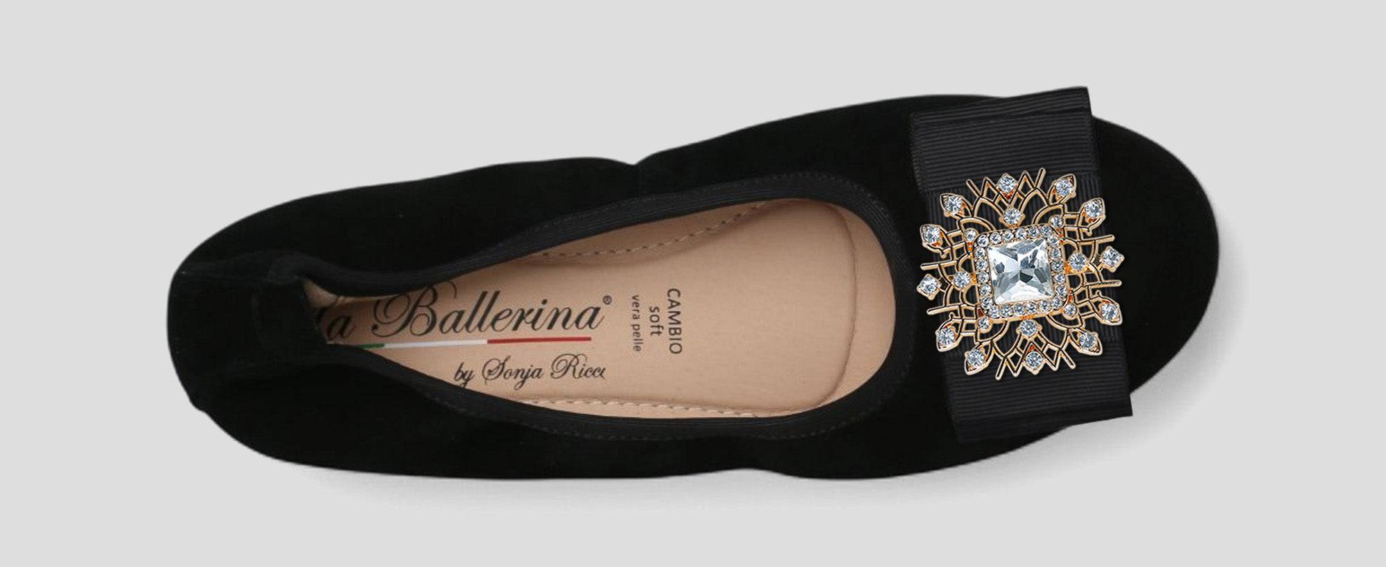 S5 💕 LA BALLERINA CAMBIO VELOURSLEDER SCHWARZ - La Ballerina