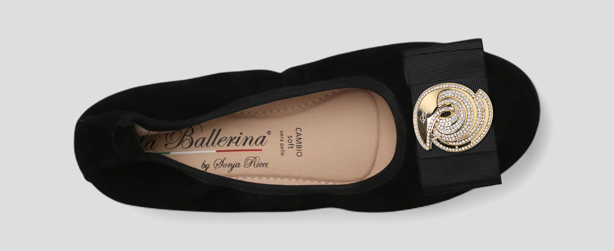 S5 💕 LA BALLERINA CAMBIO VELOURSLEDER SCHWARZ - La Ballerina