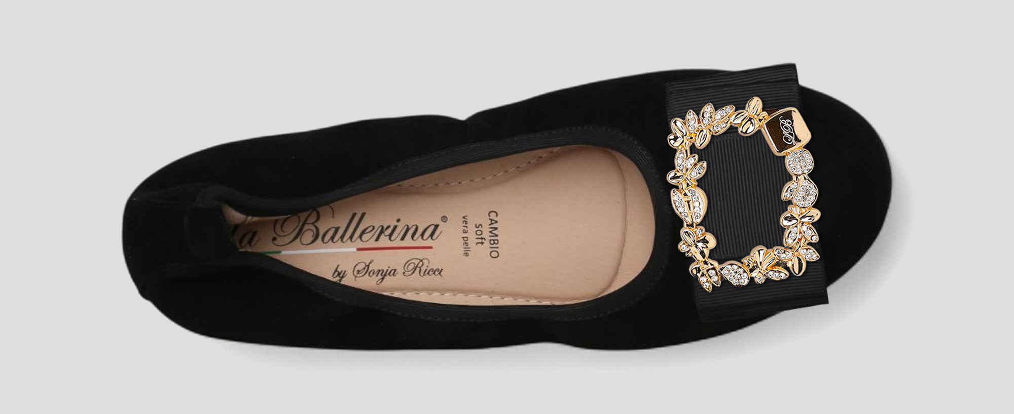 S5 💕 LA BALLERINA CAMBIO VELOURSLEDER SCHWARZ - La Ballerina