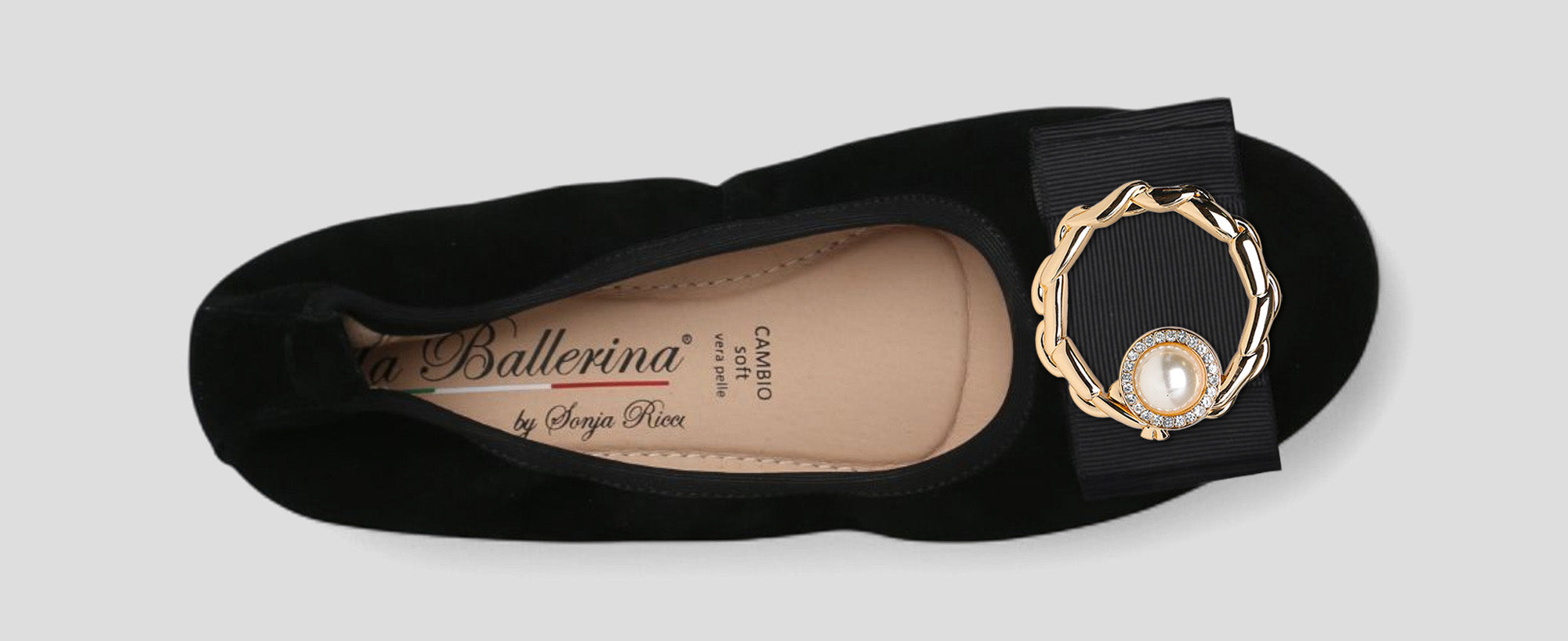 S5 💕 LA BALLERINA CAMBIO VELOURSLEDER SCHWARZ - La Ballerina