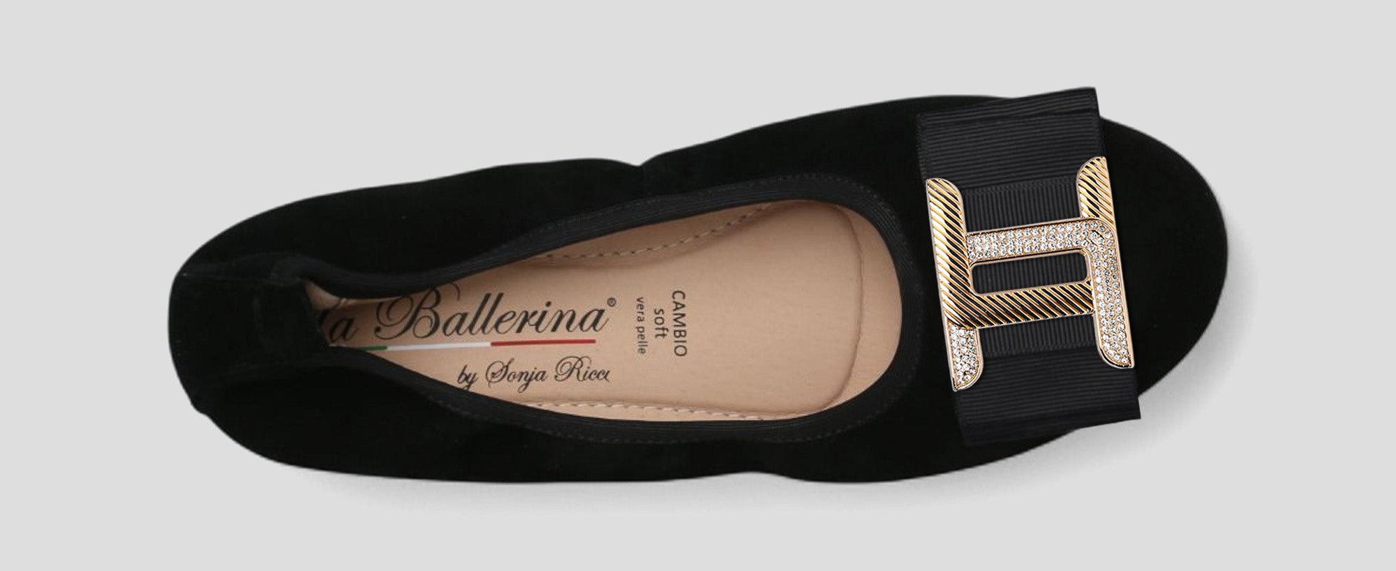 S5 💕 LA BALLERINA CAMBIO VELOURSLEDER SCHWARZ - La Ballerina