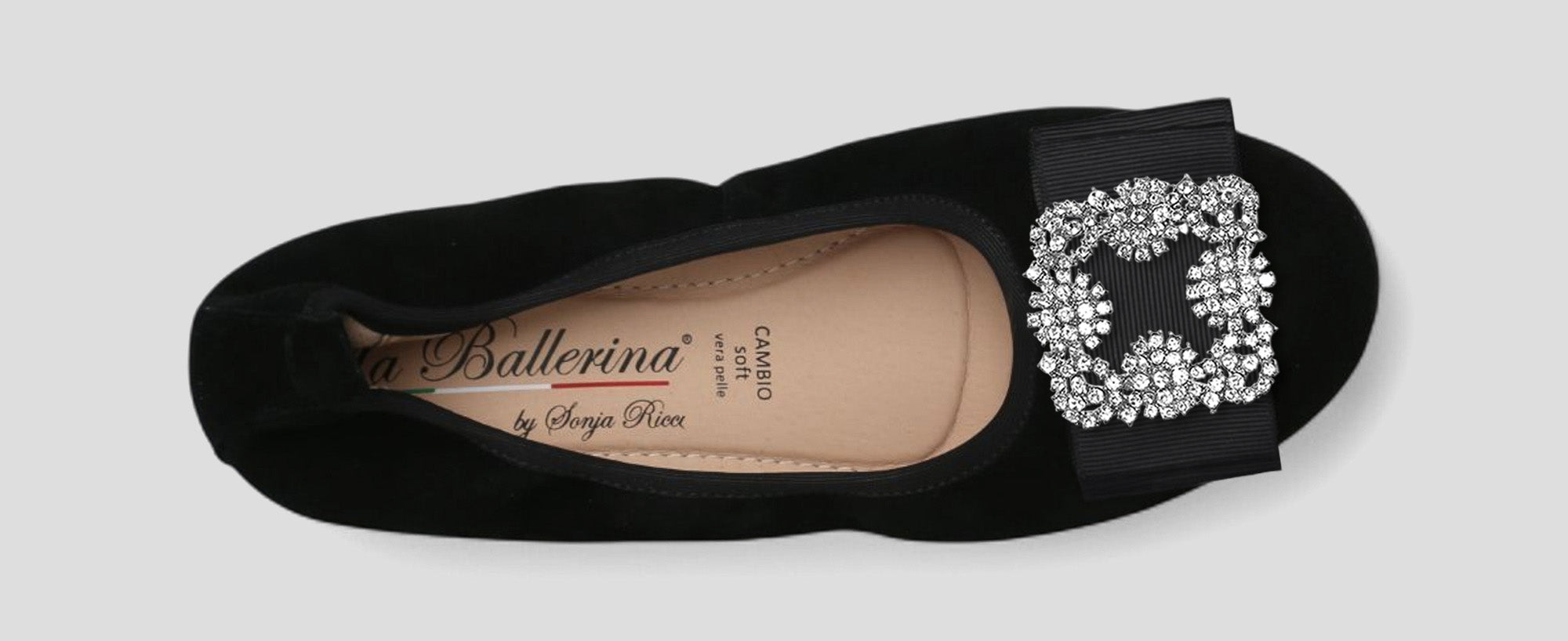 S5 💕 LA BALLERINA CAMBIO VELOURSLEDER SCHWARZ - La Ballerina