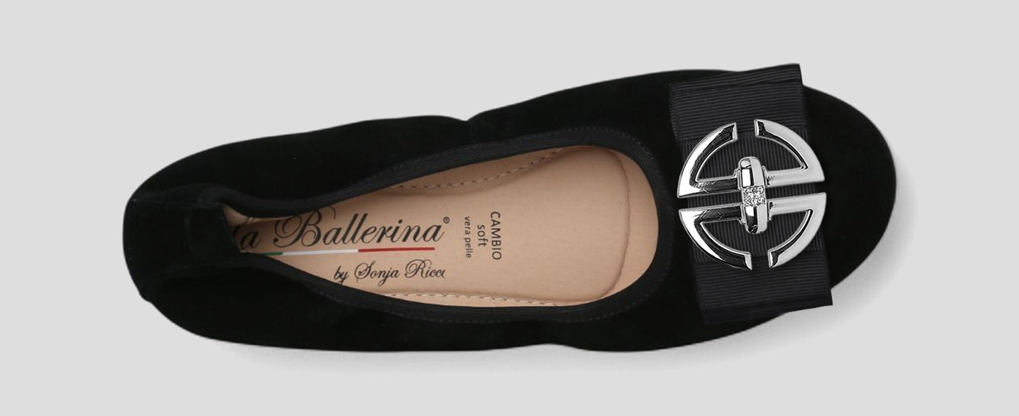 S5 💕 LA BALLERINA CAMBIO VELOURSLEDER SCHWARZ - La Ballerina