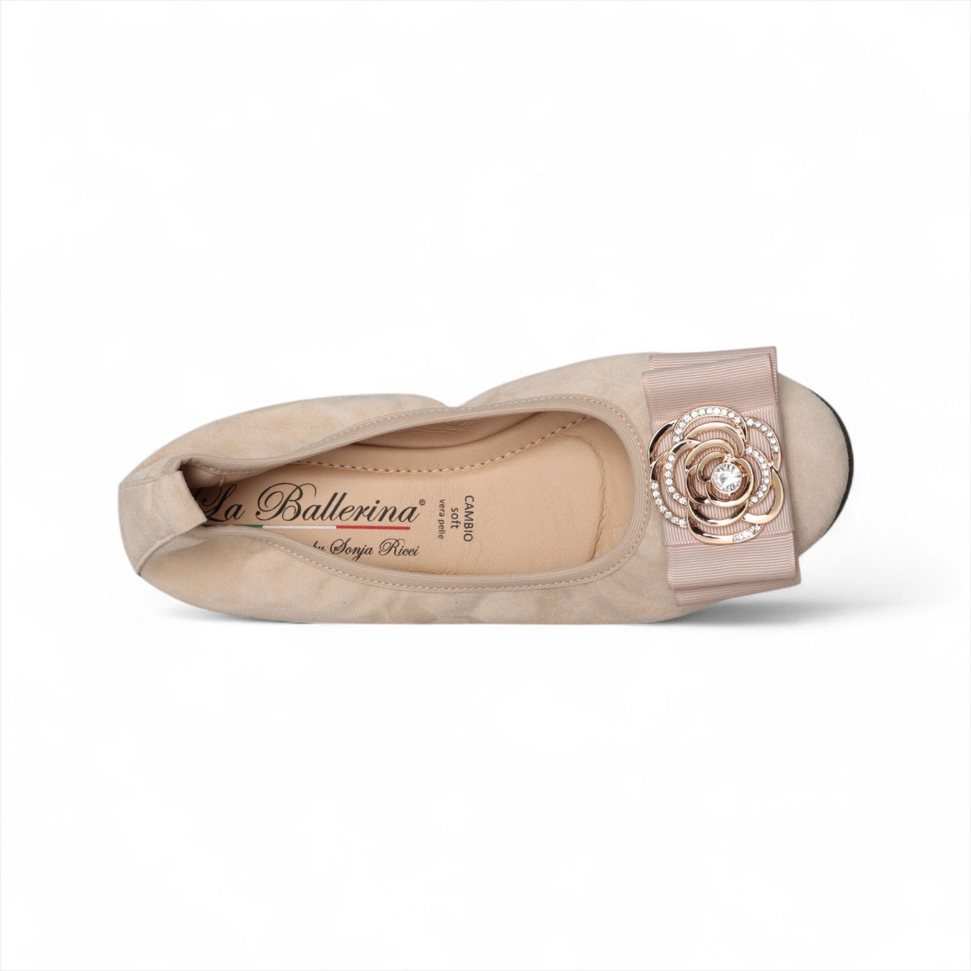 S26 💕 LA BALLERINA SIGNATURE CAMOSCIO BEIGE - La Ballerina