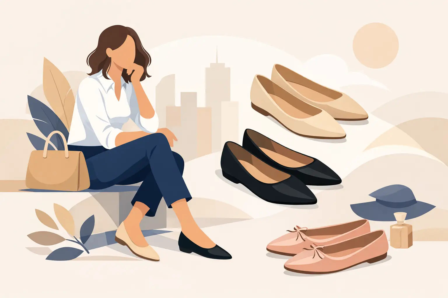 Elegante flache Schuhe Damen stilvoll tragen