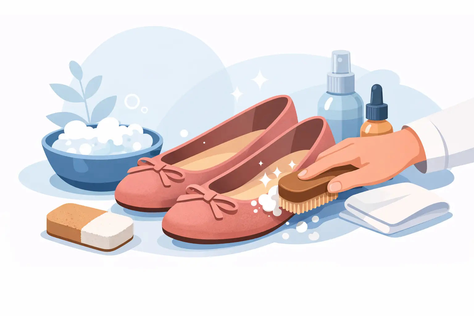Veloursleder Ballerinas richtig reinigen
