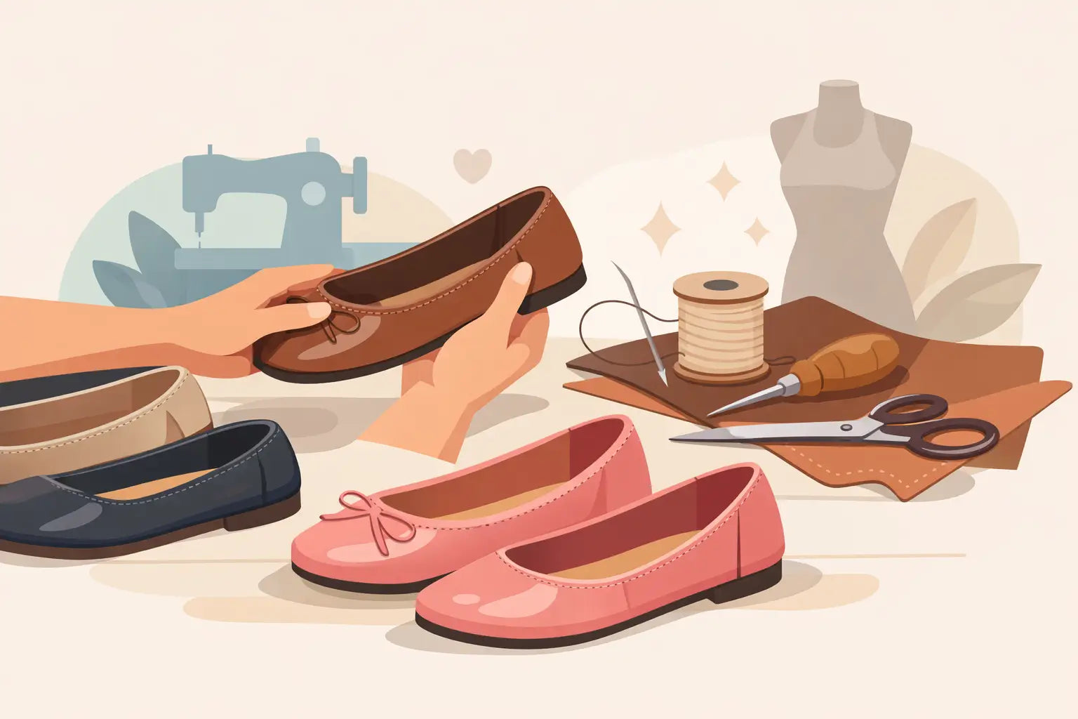 Handgemachte Ballerinas aus Leder wählen