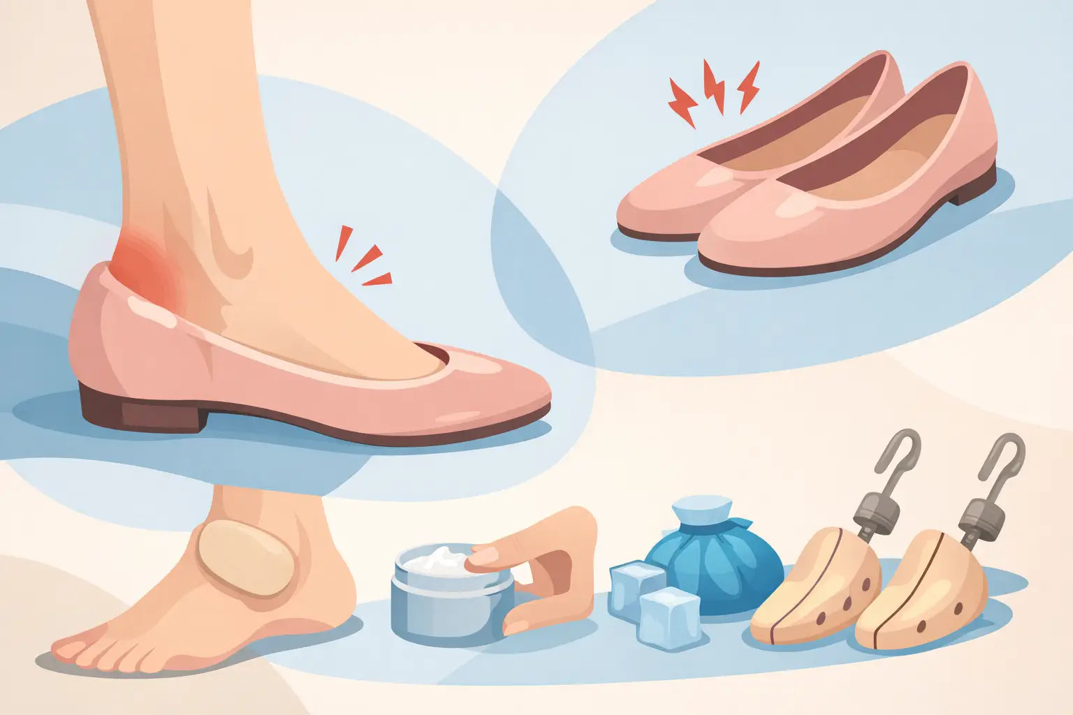 Damen-Ballerinas mit passender Größe und sicherem Fersenhalt