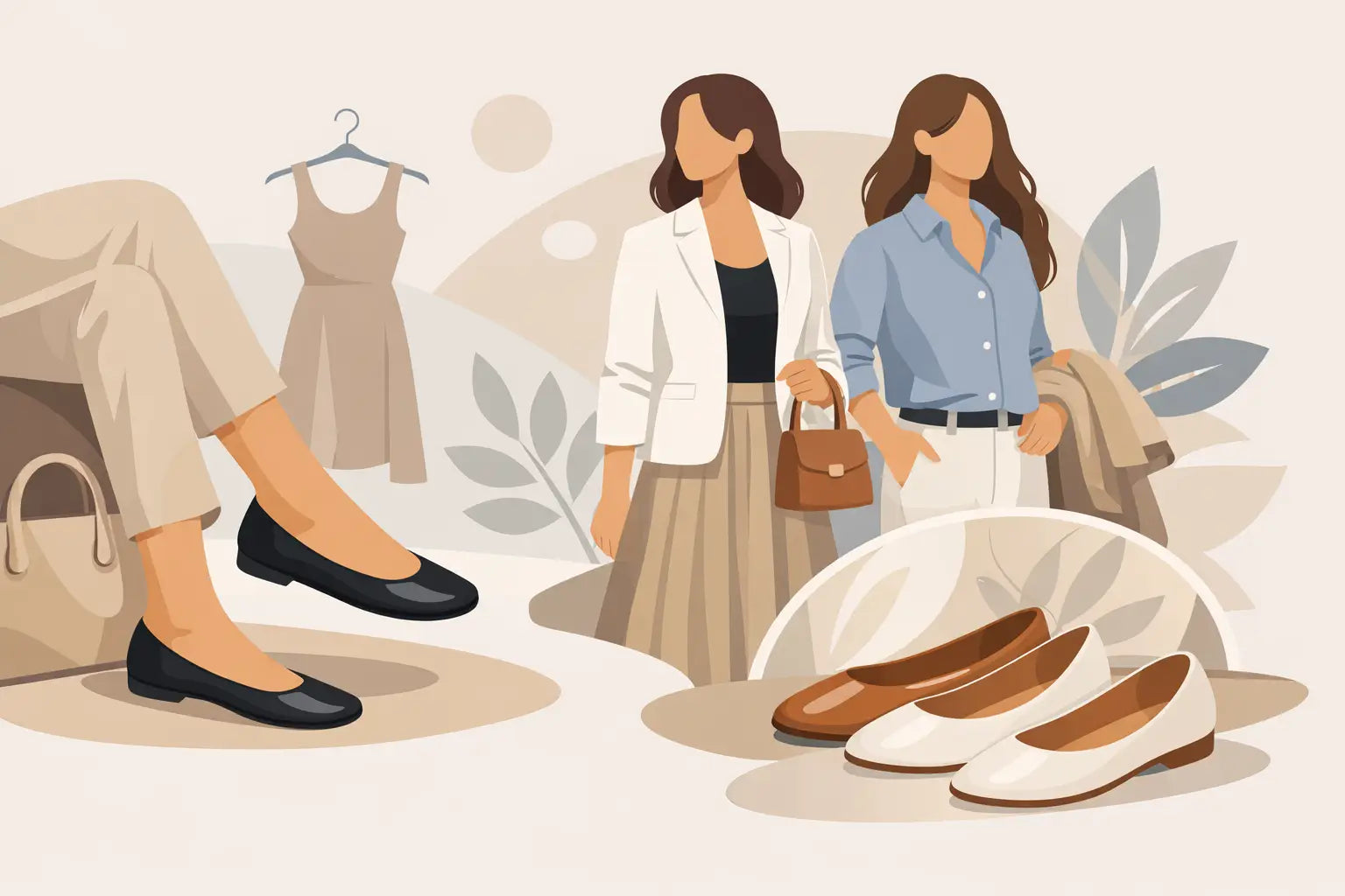 Lederballerinas Damen stilvoll kombinieren