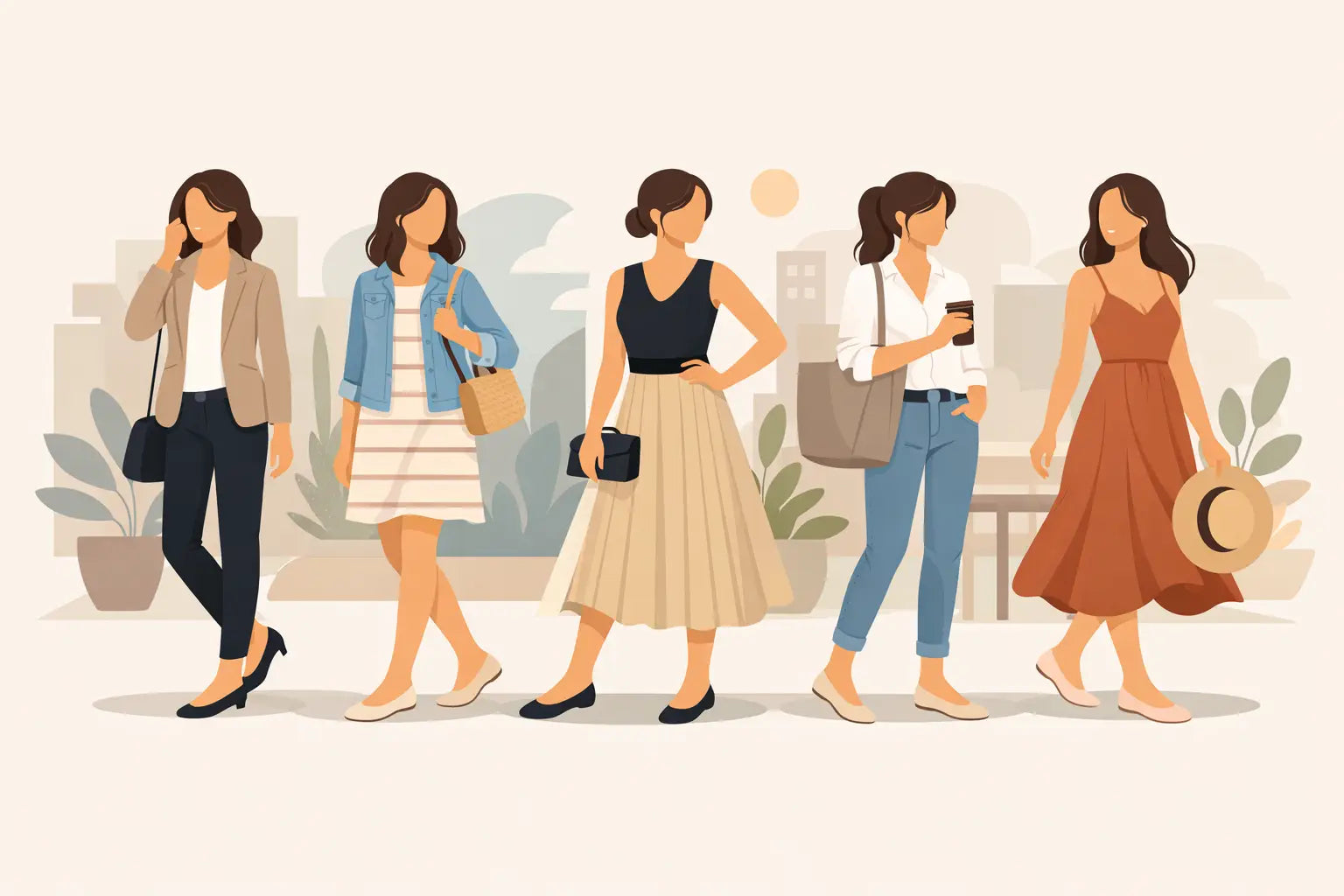 Fünf stilvolle Outfits mit Ballerinas für Büro, Stadt und Dinner