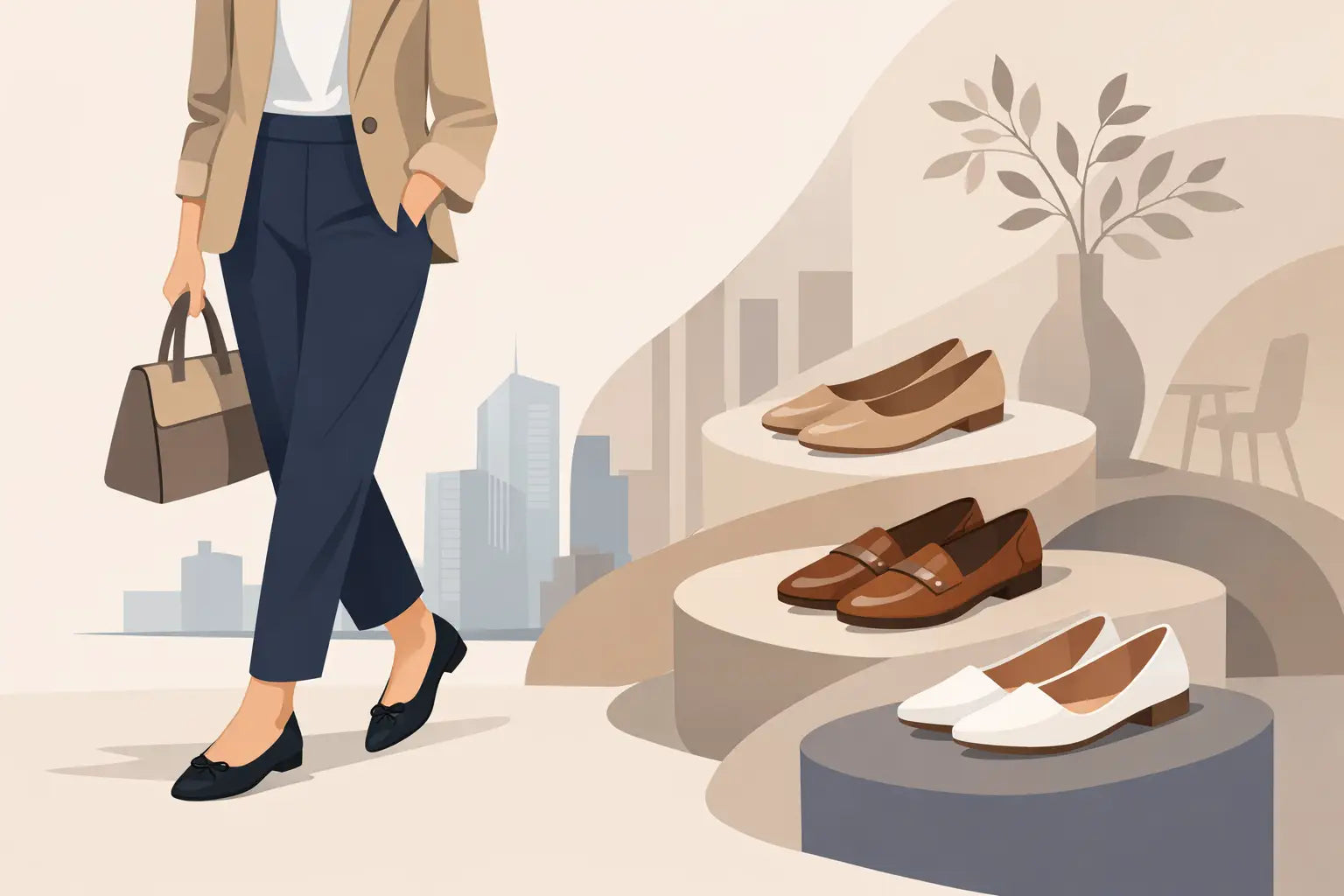 Elegante Schuhe ohne Absatz stilvoll tragen