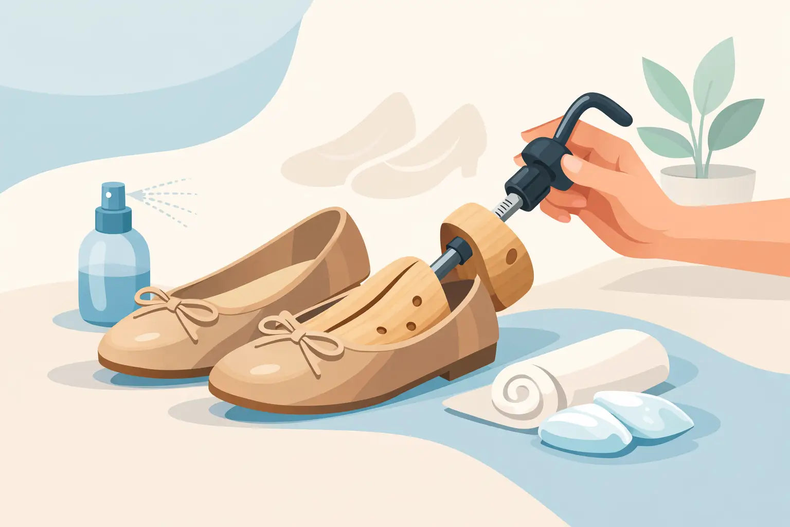 Leder-Ballerinas weiten ohne Schaden