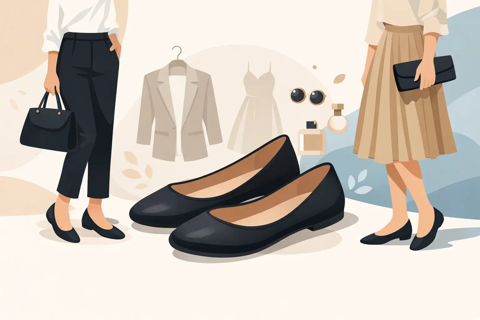 Schwarze Ballerinas für Damen stilvoll kombinieren