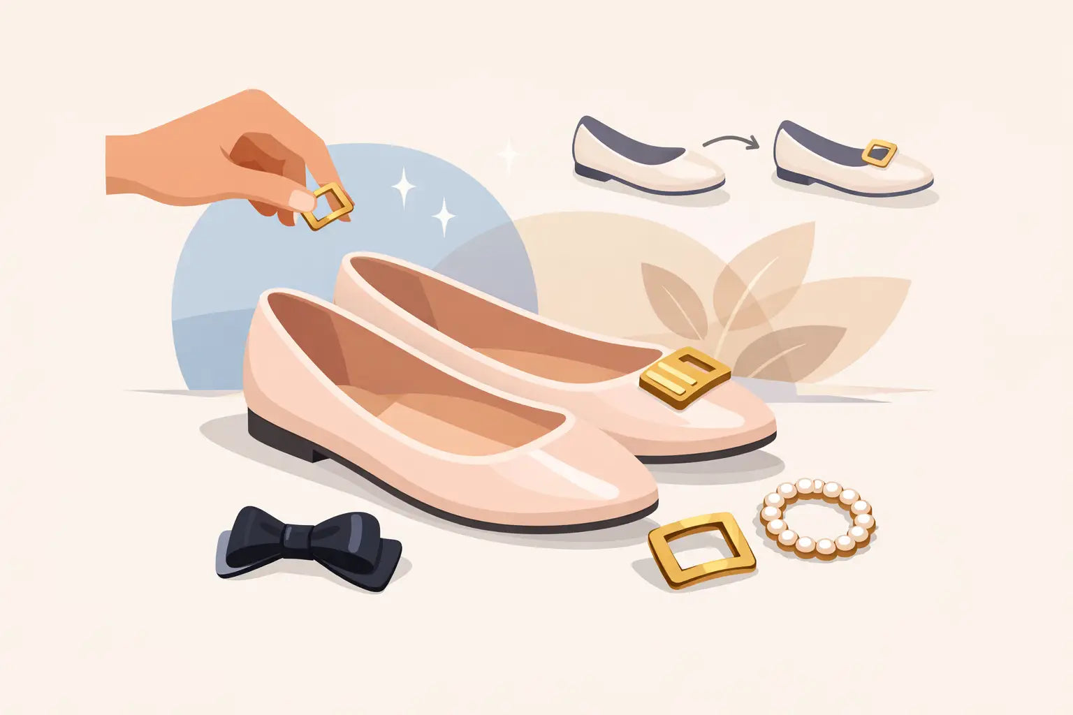Ballerinas mit austauschbarer Schnalle