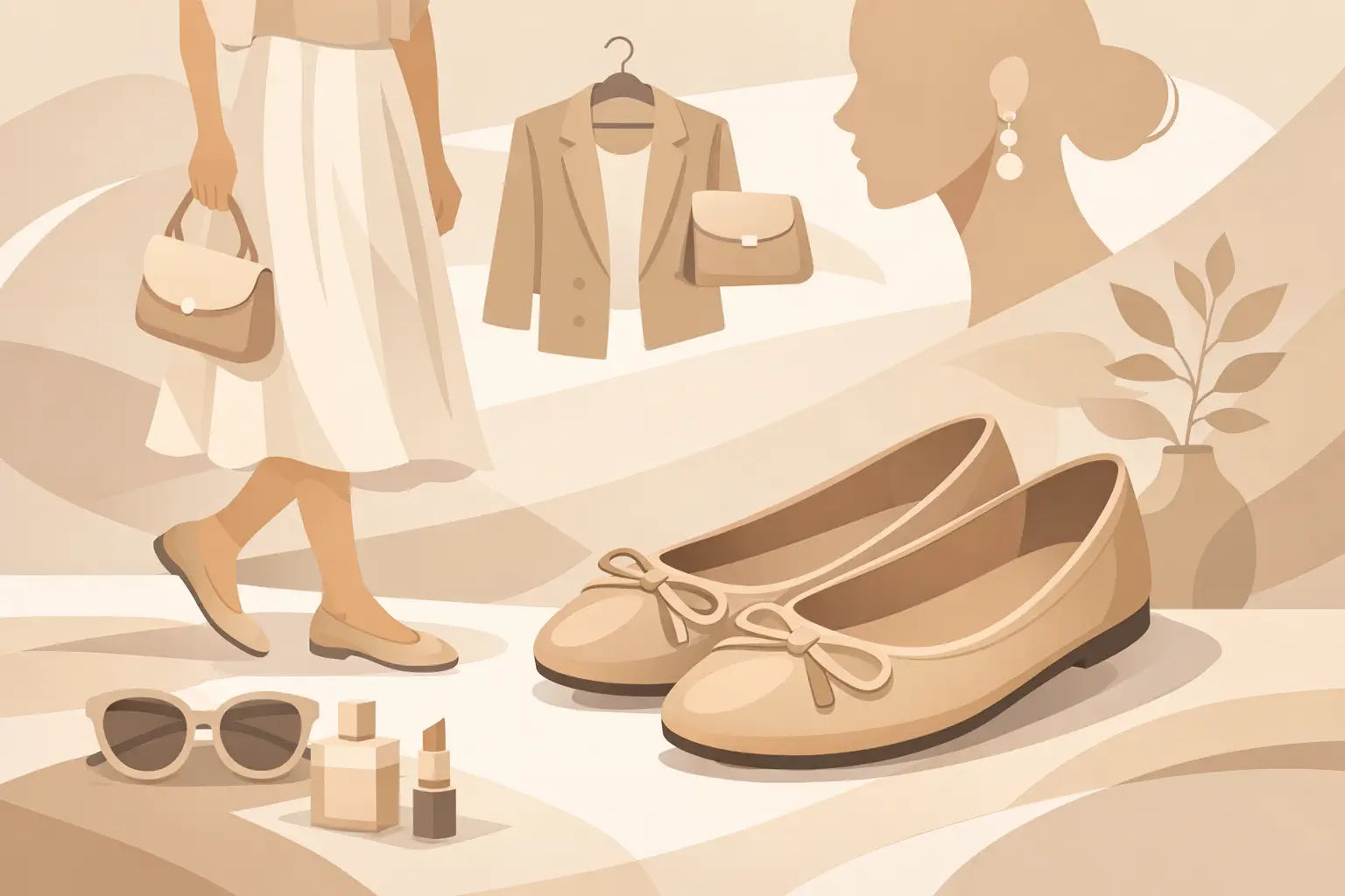 Beige Ballerinas für Damen: elegant kombinieren