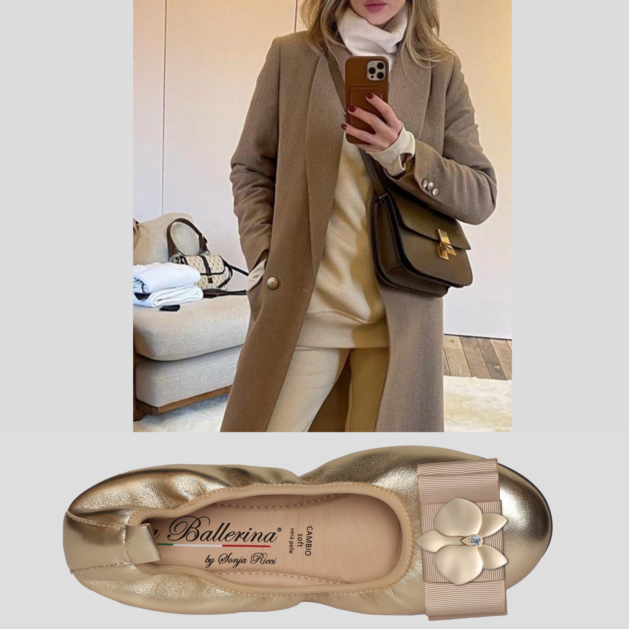 Damen Ballerina mit fester Schnalle aus Leder – La Ballerina by Sonja Ricci