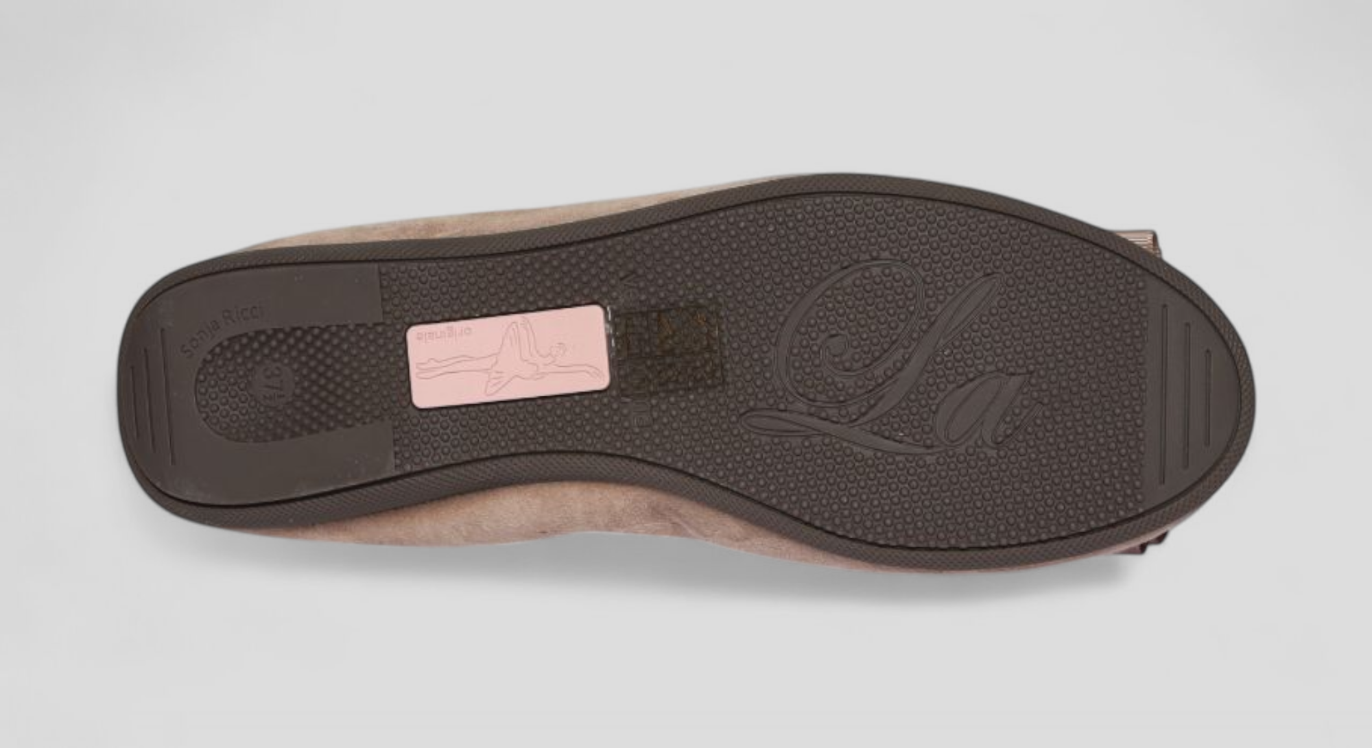 La Ballerina CAMBIO – Taupe warmgefütterte Damen-Ballerinas aus Veloursleder mit Lammfell (05W) - La Ballerina