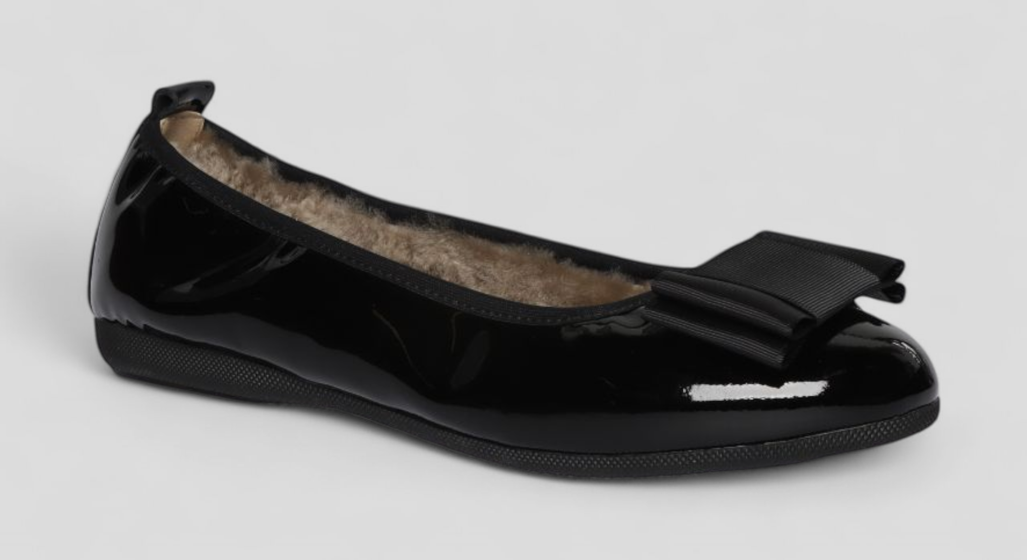 07W💕La Ballerina CAMBIO Warmgefüttert Lackleder Schwarz