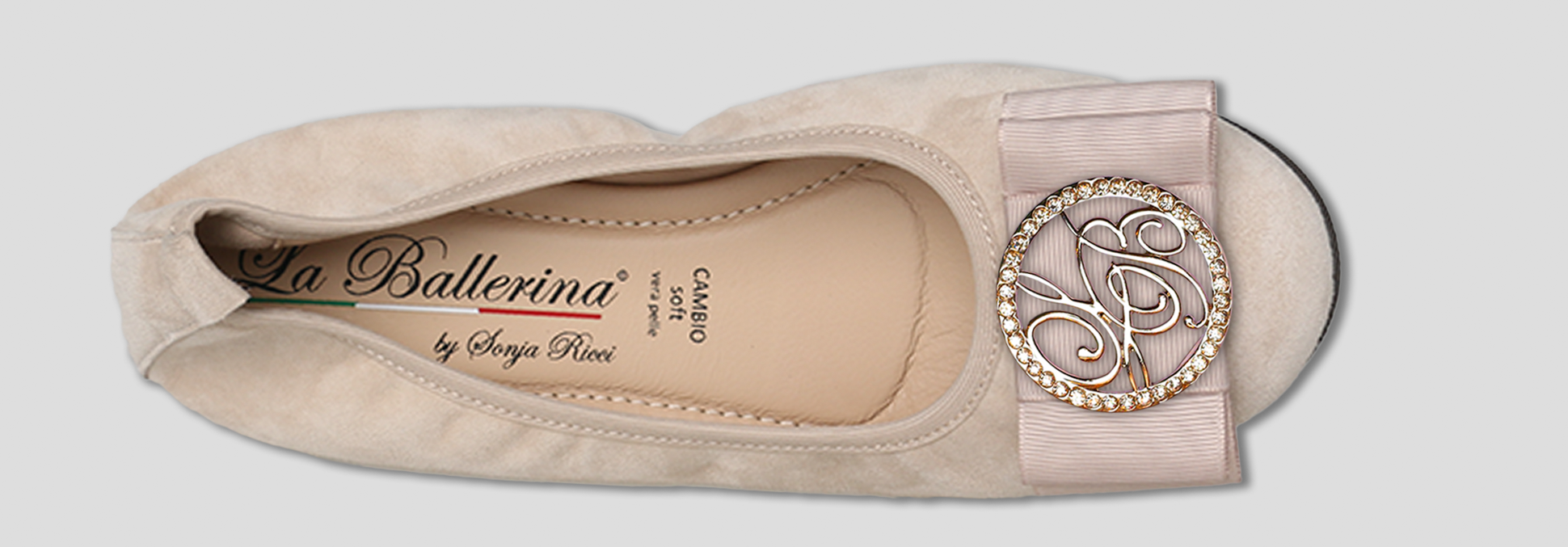 La Ballerina by Sonja Ricci – Beigefarbene Ballerinas mit fester Schnalle (F2)