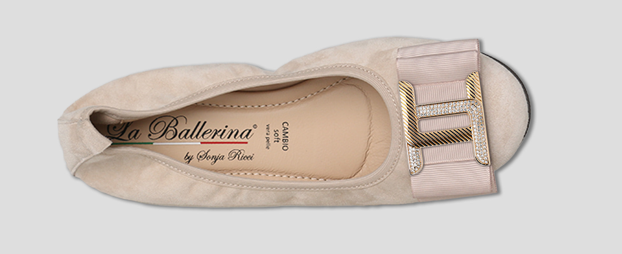 S26 💕 LA BALLERINA CAMBIO CAMOSCIO BEIGE - La Ballerina