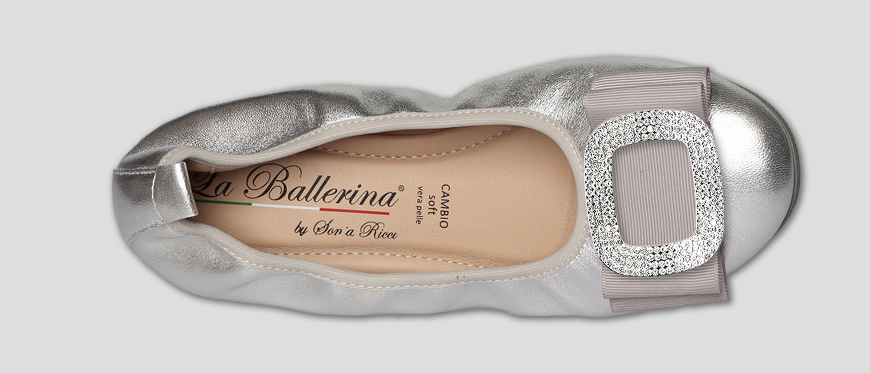 S42 💕LA BALLERINA CAMBIO SILBER – ELEGANTE LEDER-BALLERINAS VON SONJA RICCI - La Ballerina